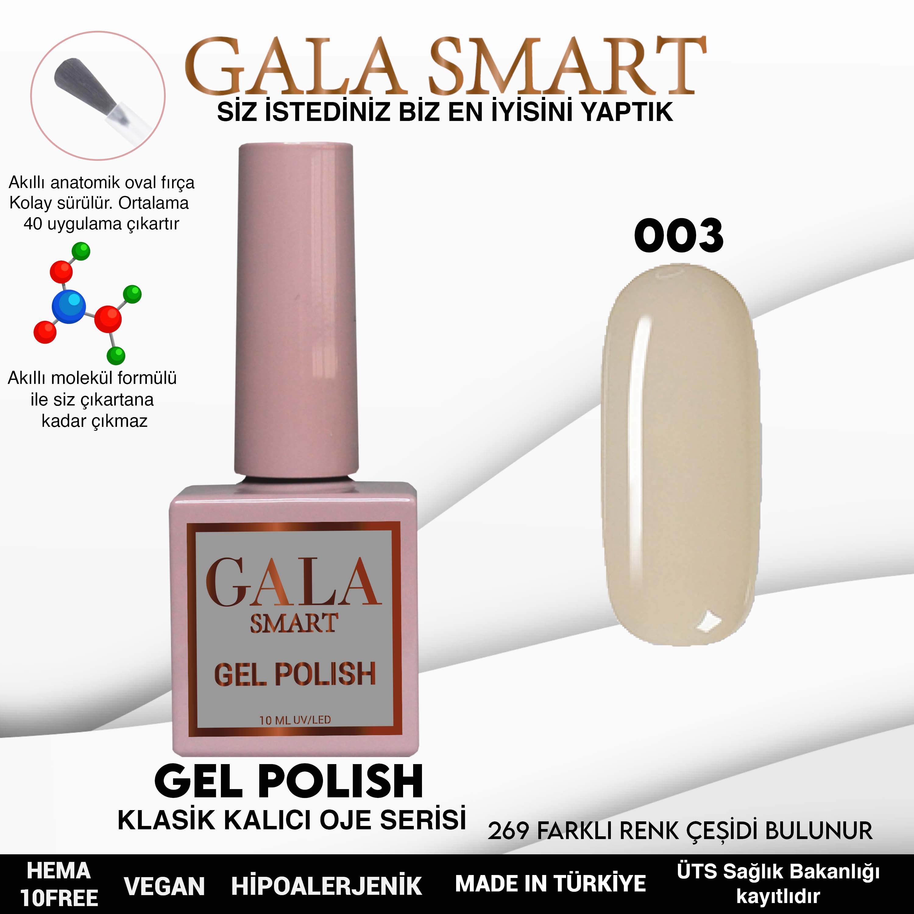 Gala Smart Kalıcı Oje Classic No:003