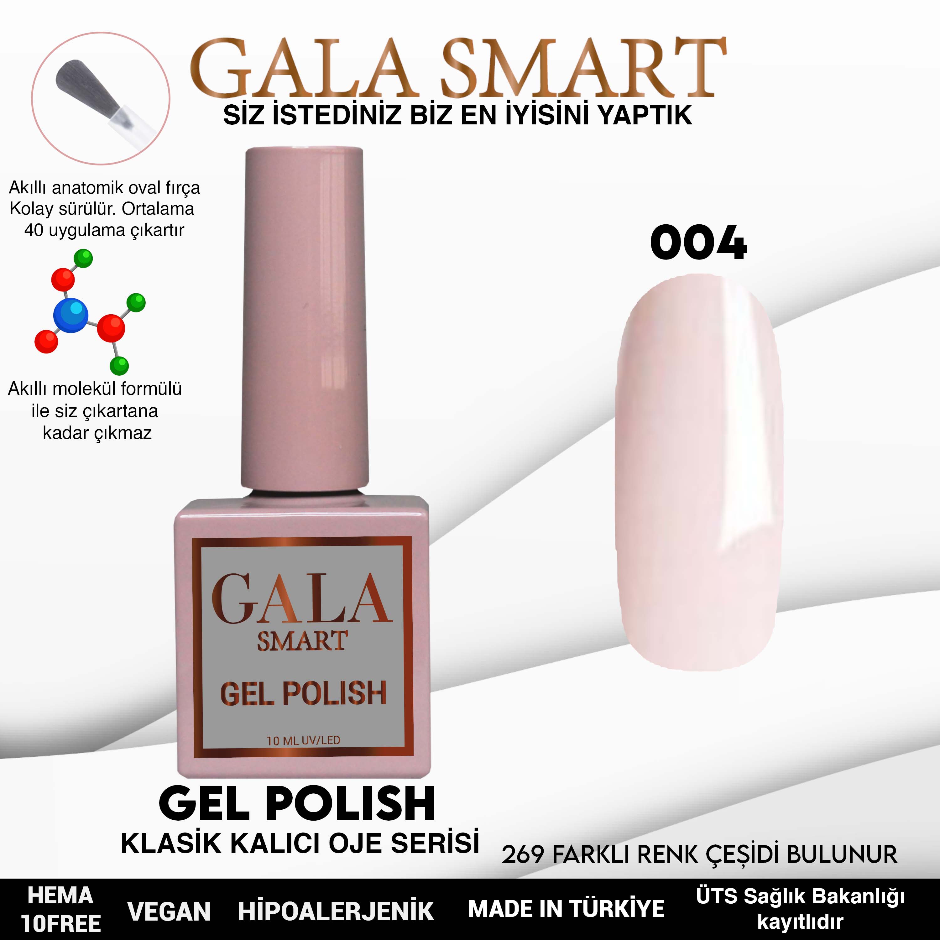 Gala Smart Kalıcı Oje Classic No:004