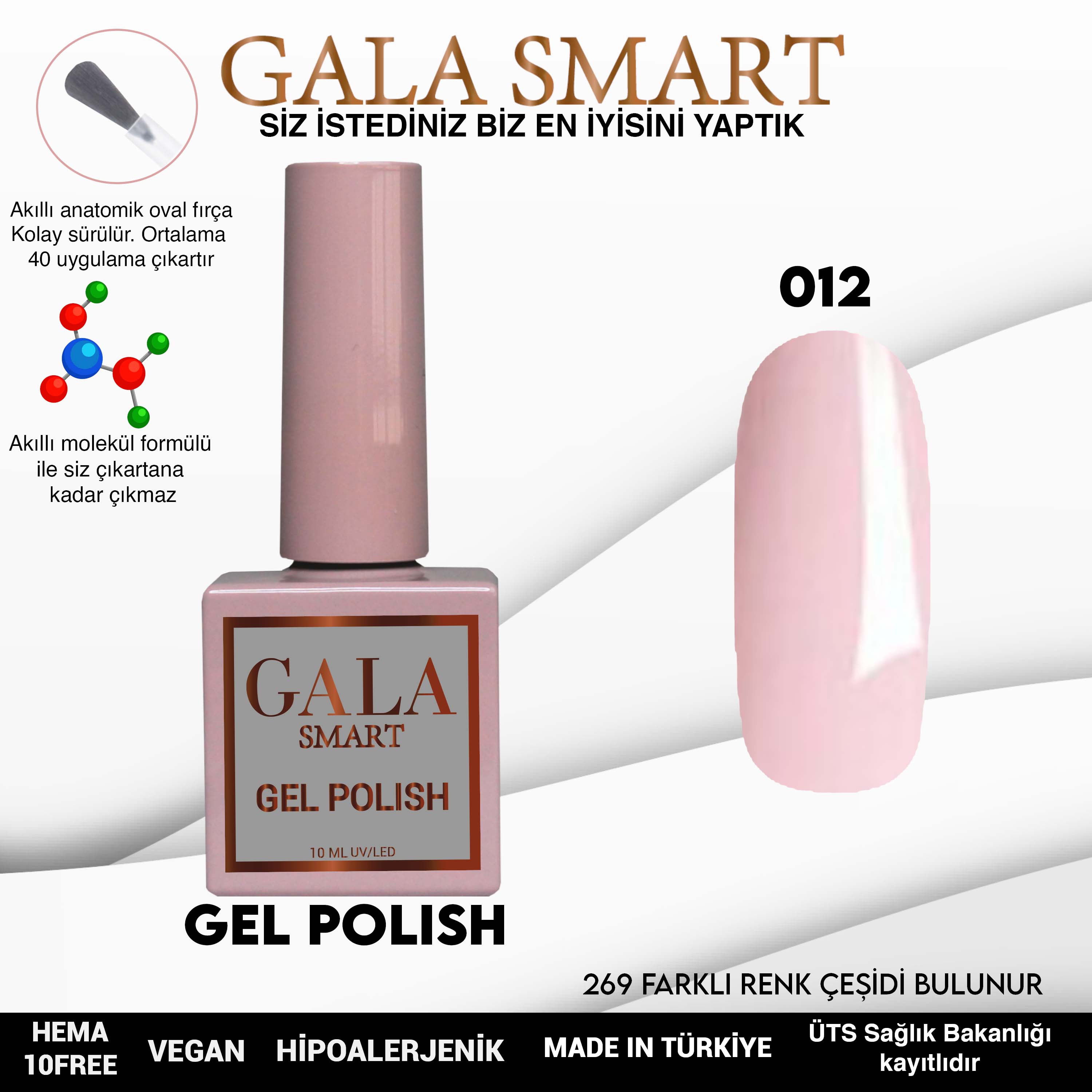 Gala Smart Kalıcı Oje Classic No:012