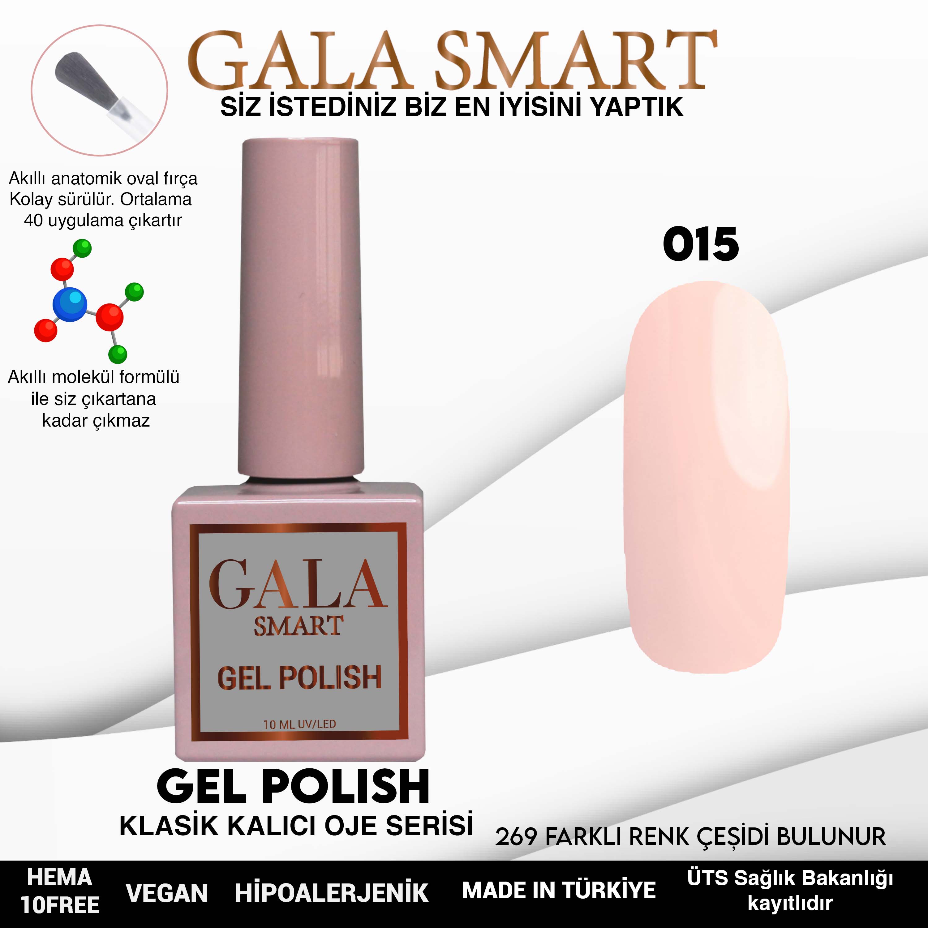 Gala Smart Kalıcı Oje Classic No:015