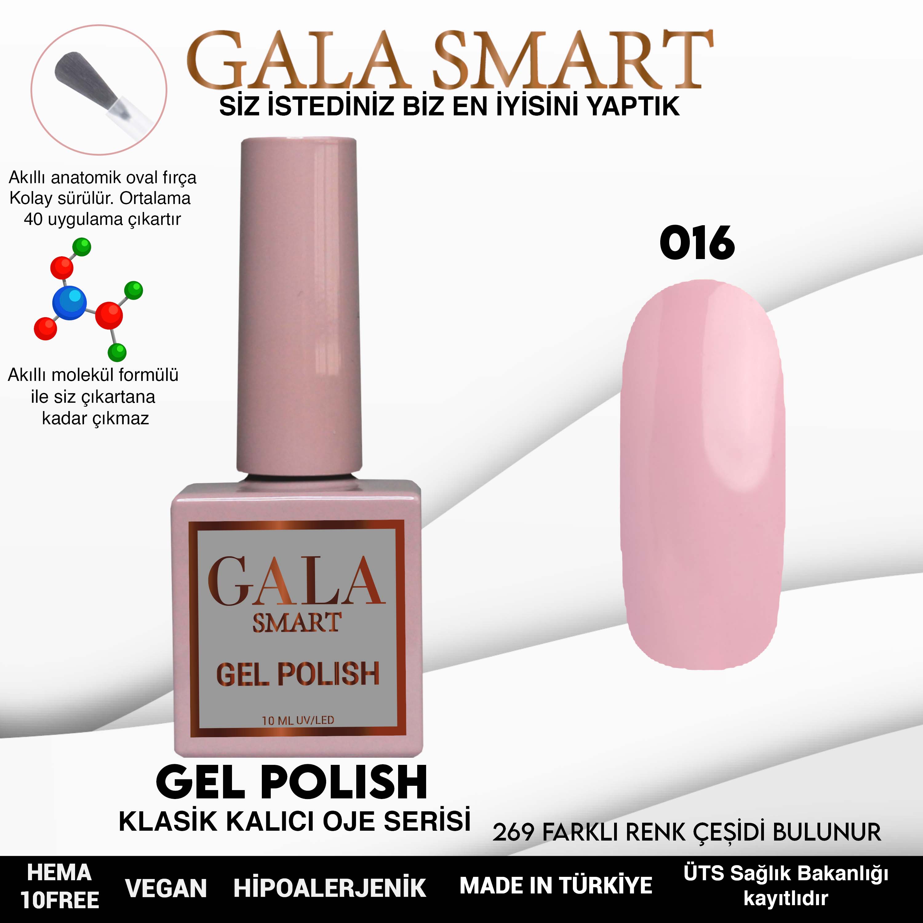 Gala Smart Kalıcı Oje Classic No:016