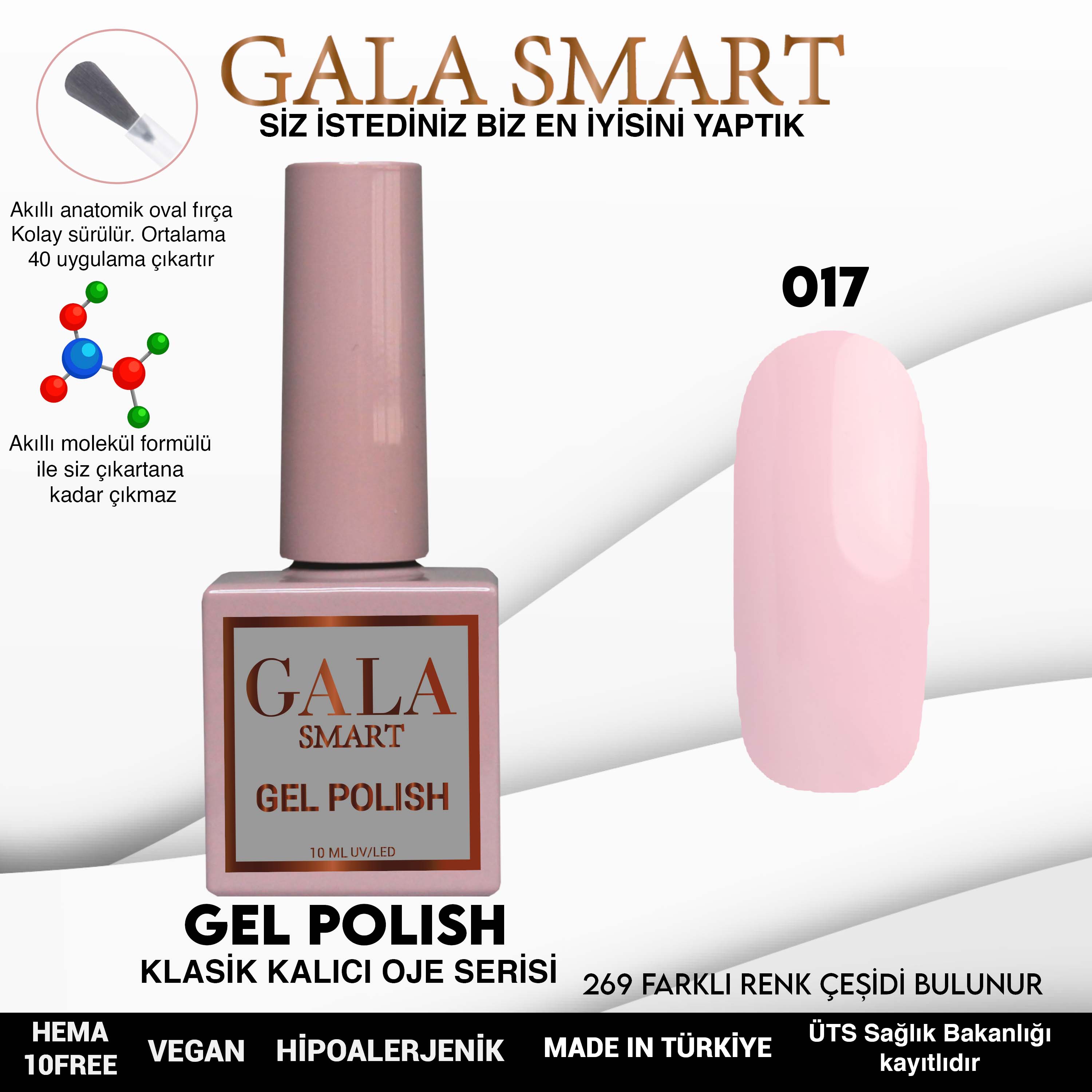 Gala Smart Kalıcı Oje Classic No:017