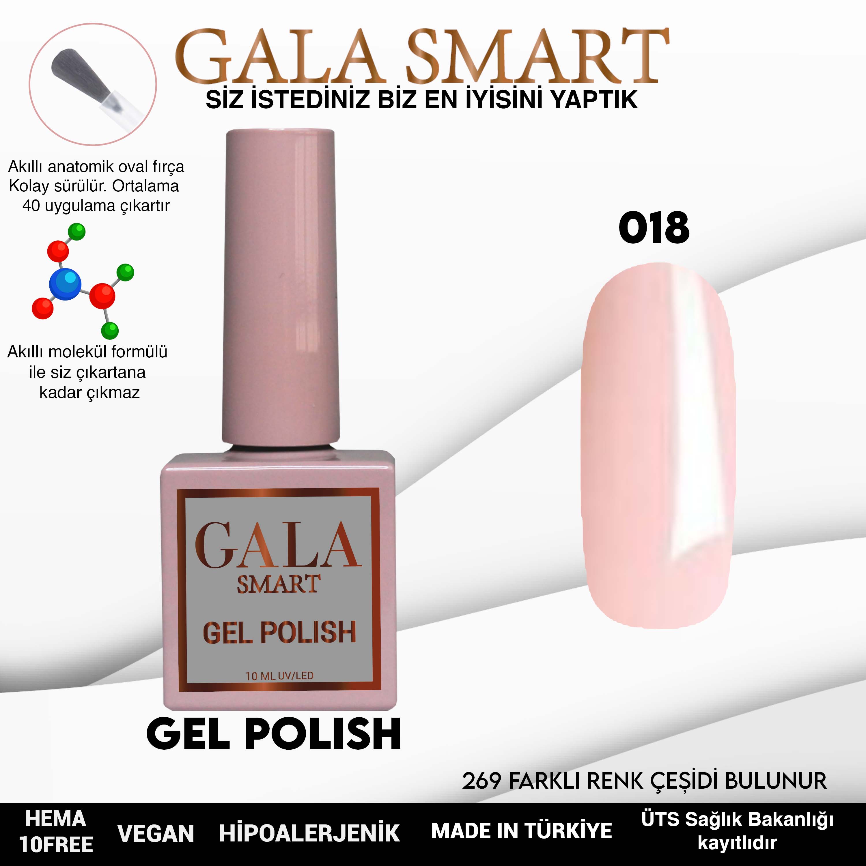 Gala Smart Kalıcı Oje Classic No:018