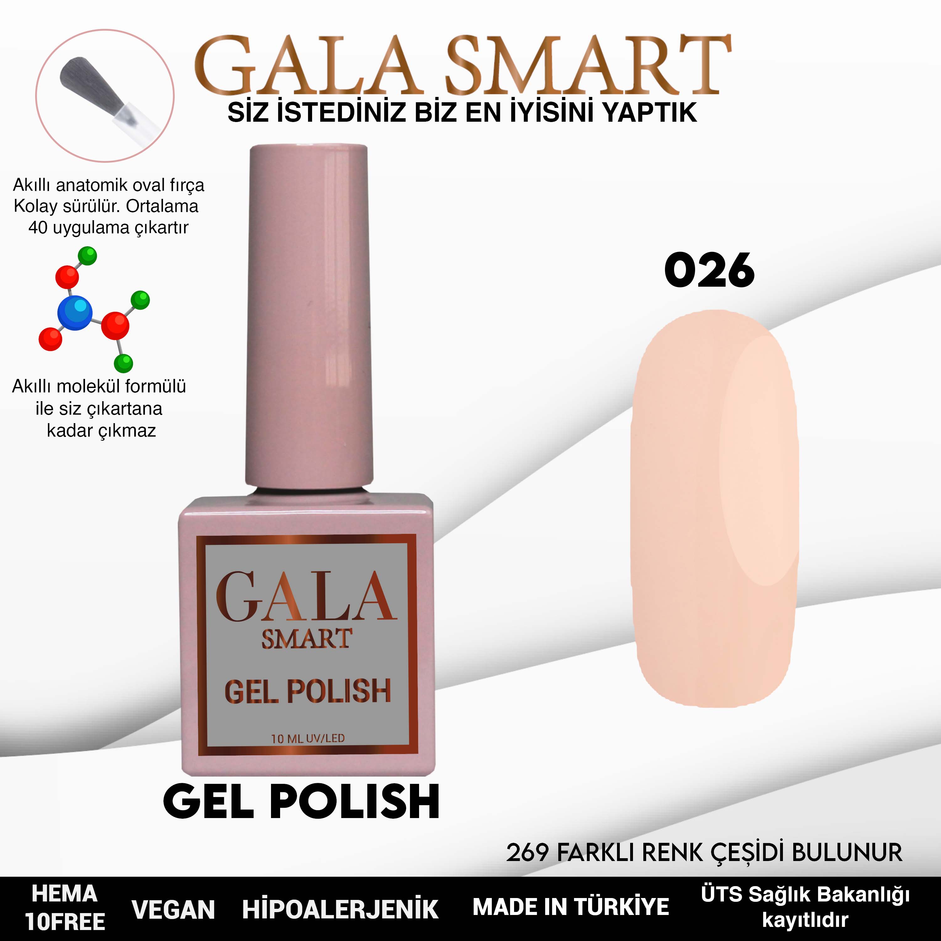 Gala Smart Kalıcı Oje Classic No:026