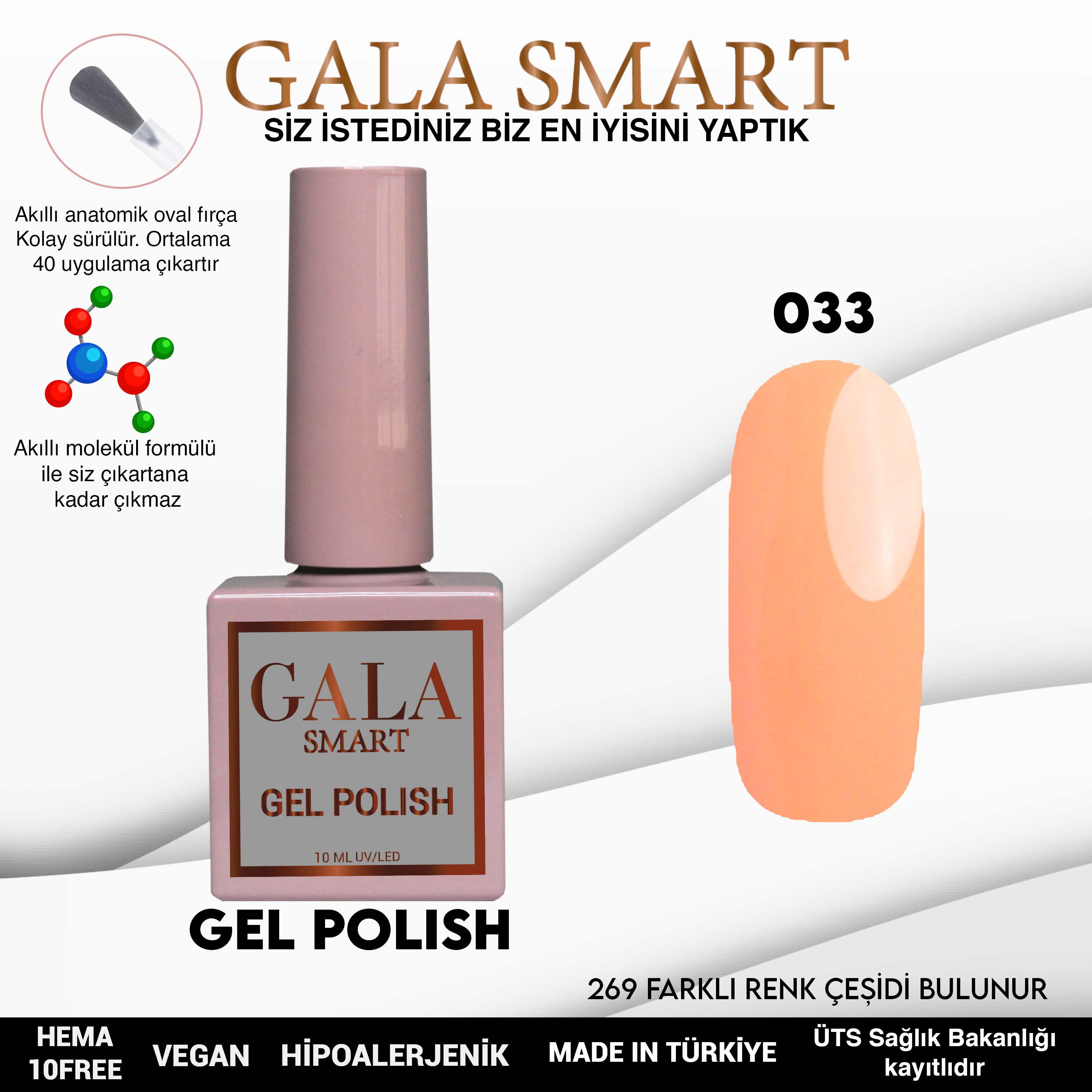 Gala Smart Kalıcı Oje Classic No:033