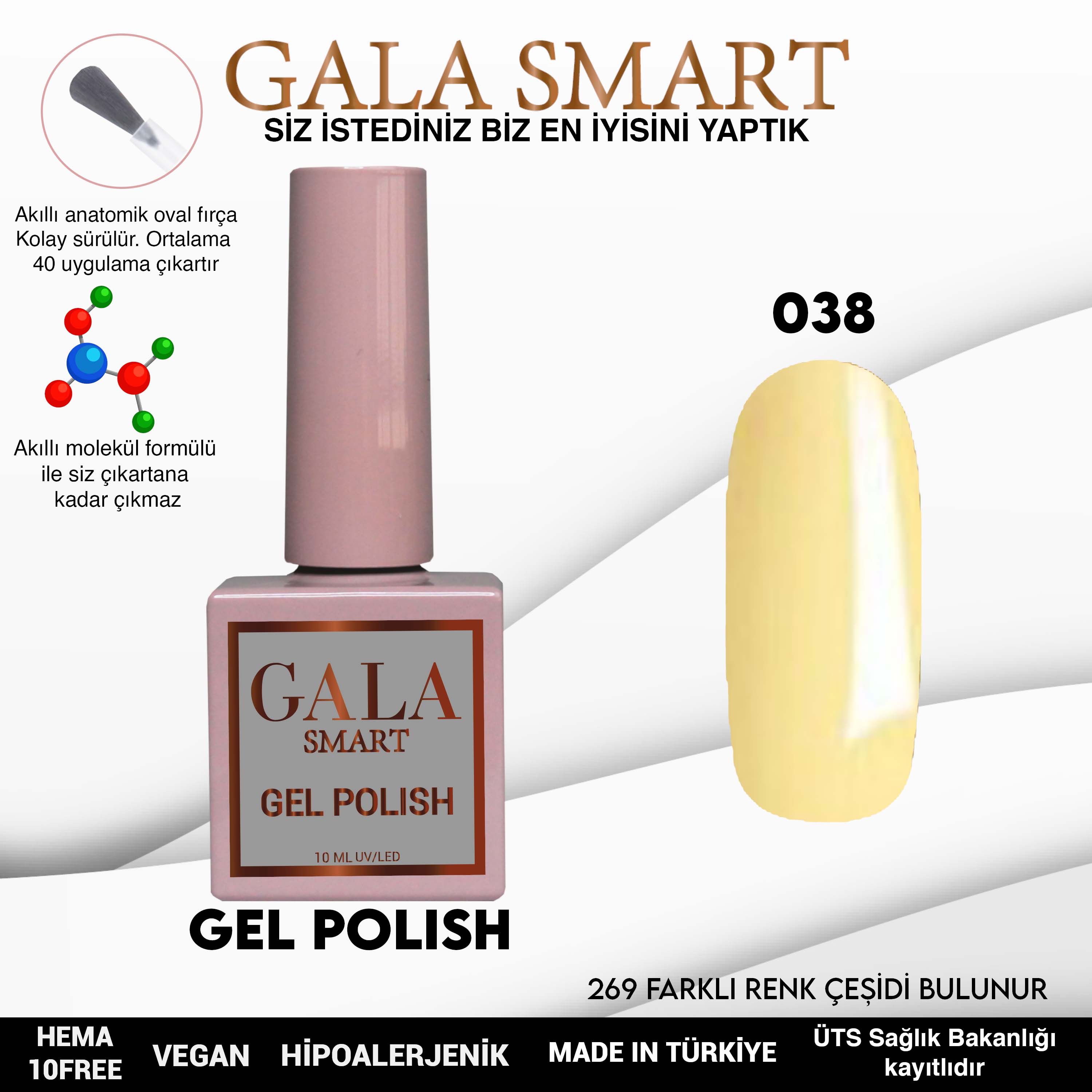 Gala Smart Kalıcı Oje Classic No:038