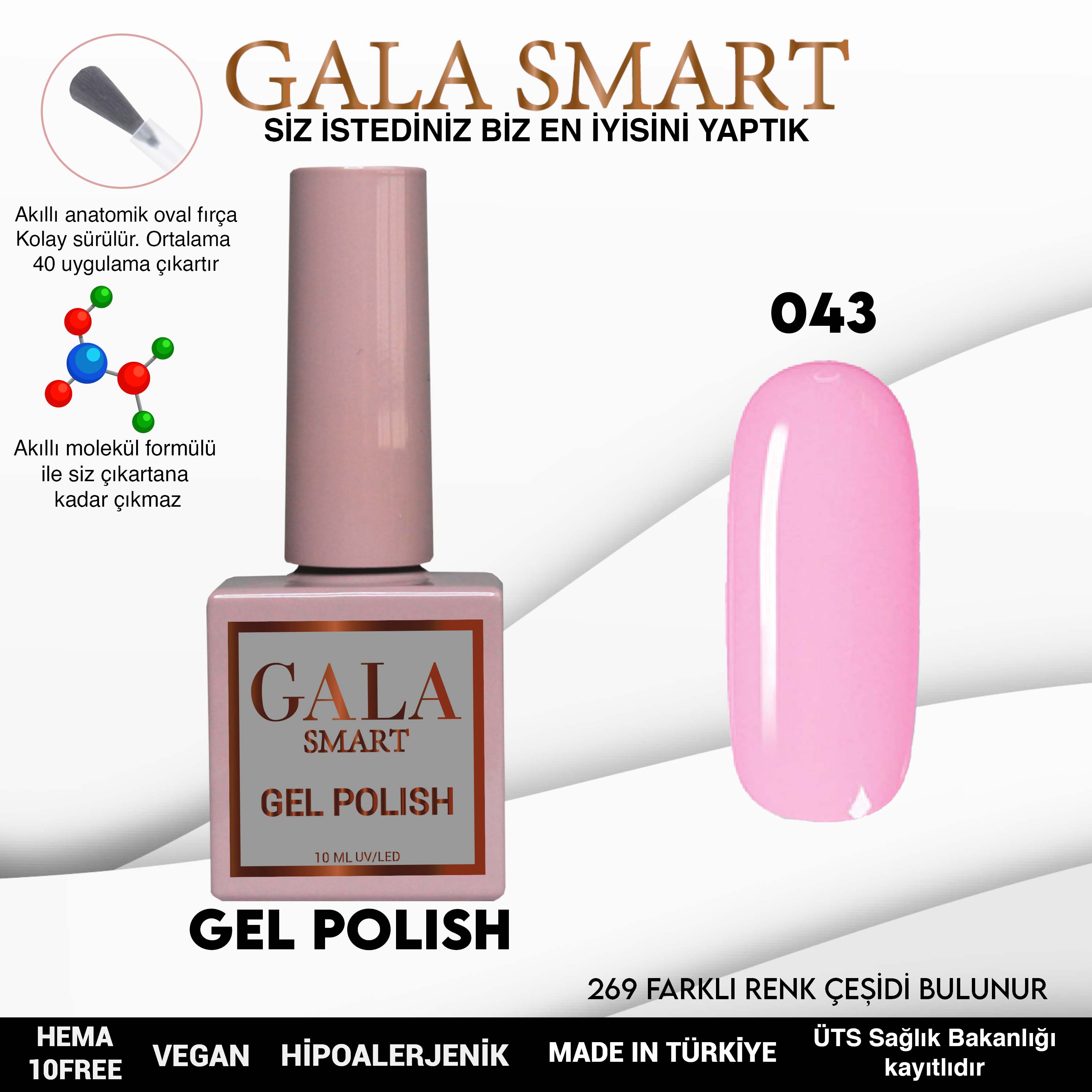 Gala Smart Kalıcı Oje Classic No:043