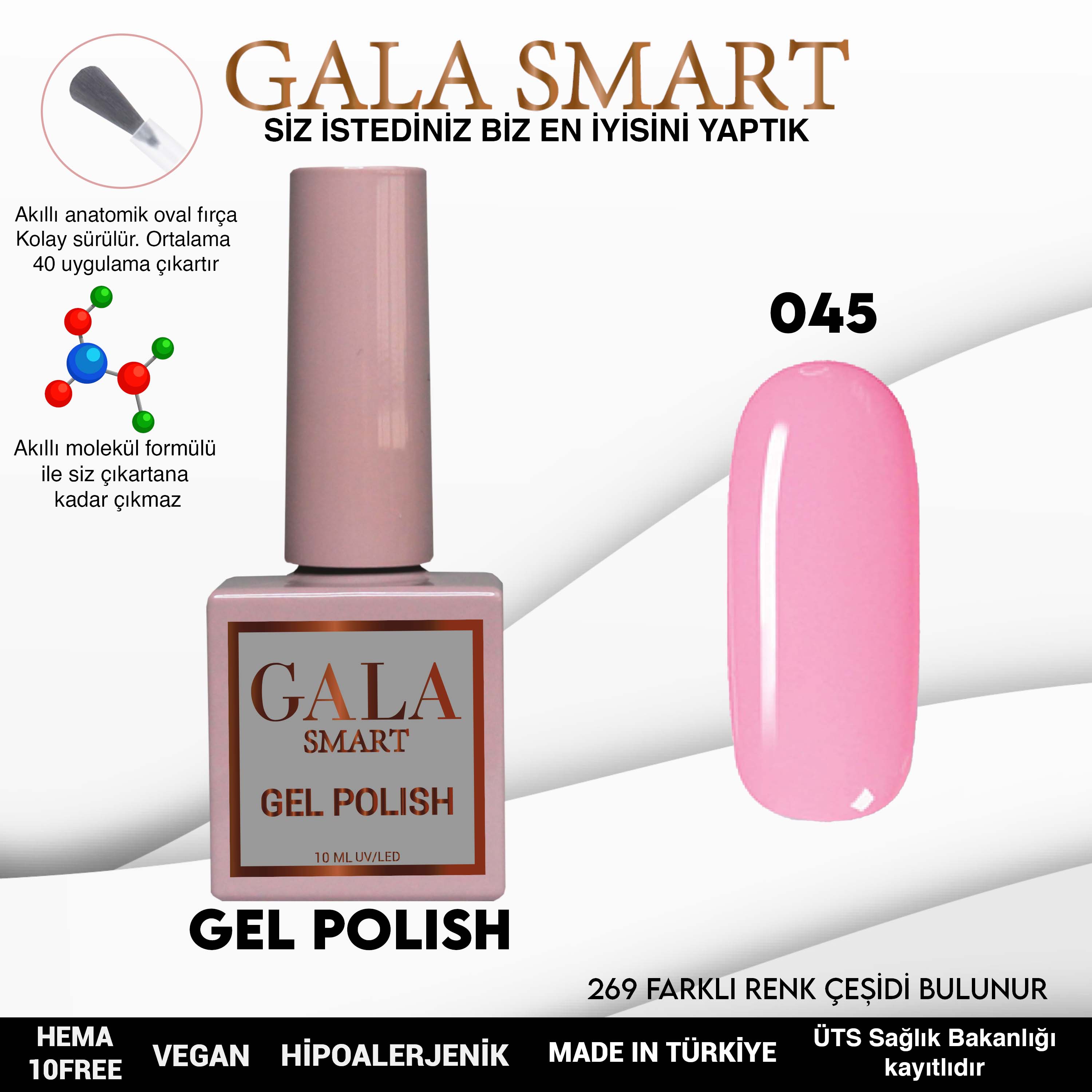 Gala Smart Kalıcı Oje Classic No:045