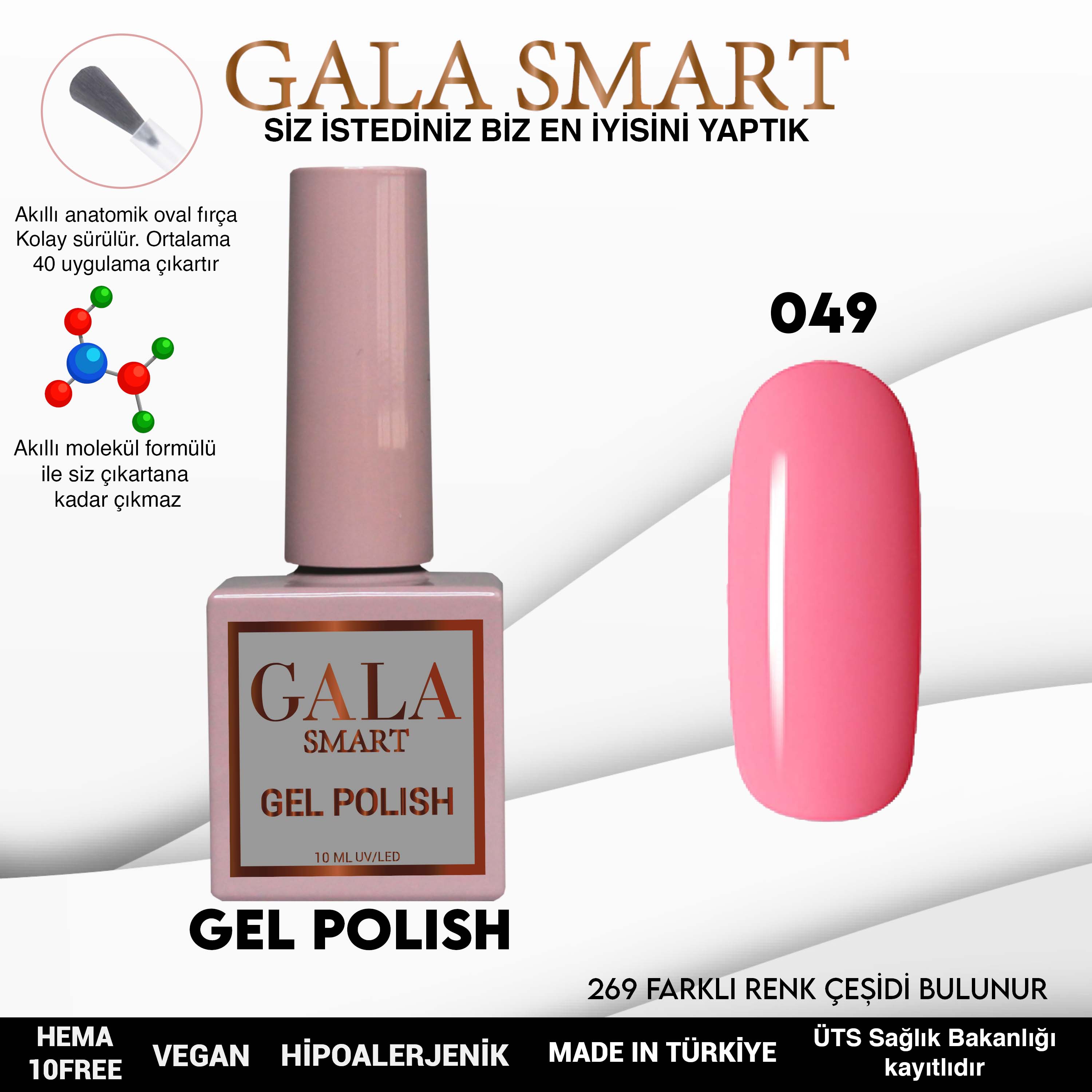 Gala Smart Kalıcı Oje Classic No:049