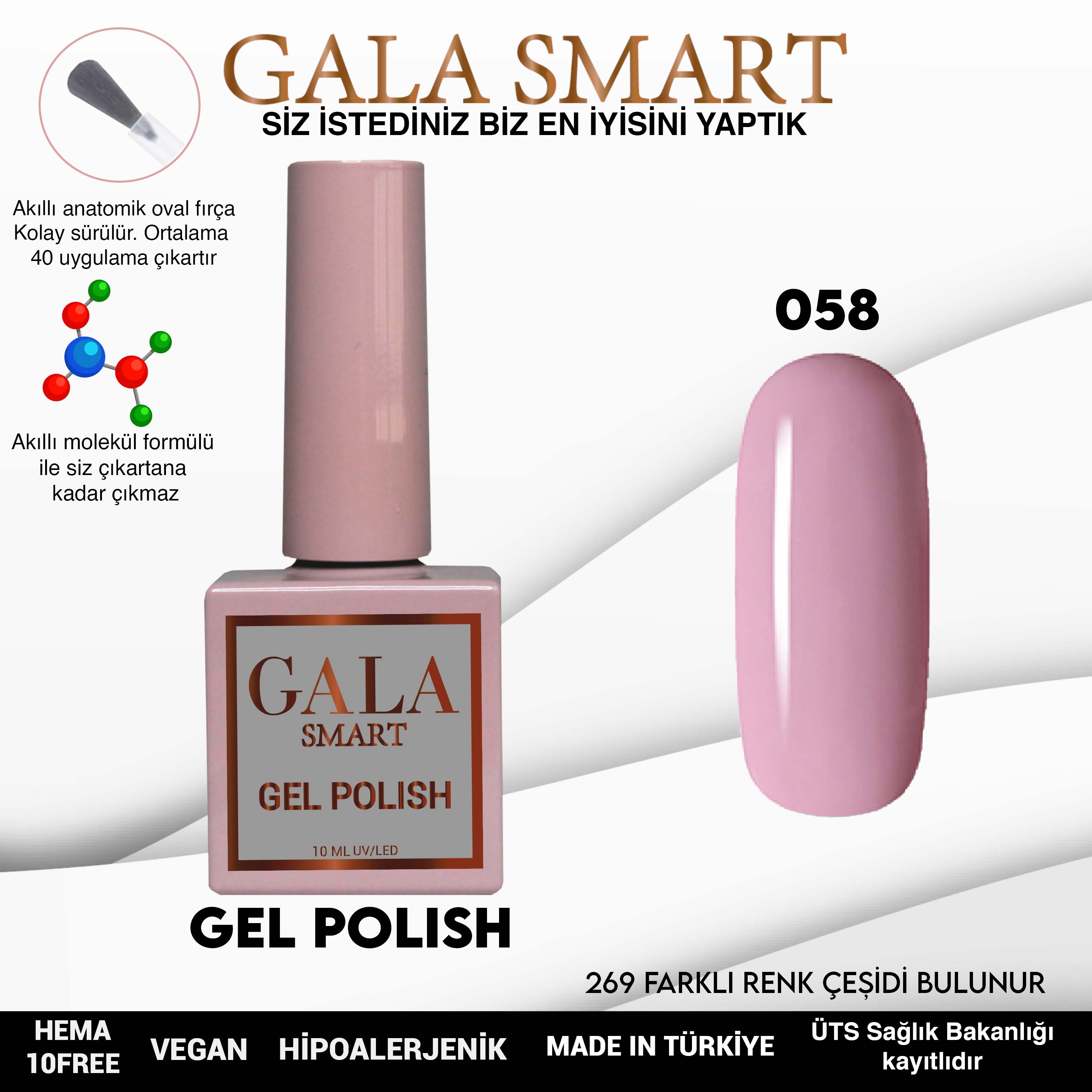 Gala Smart Kalıcı Oje Classic No:058