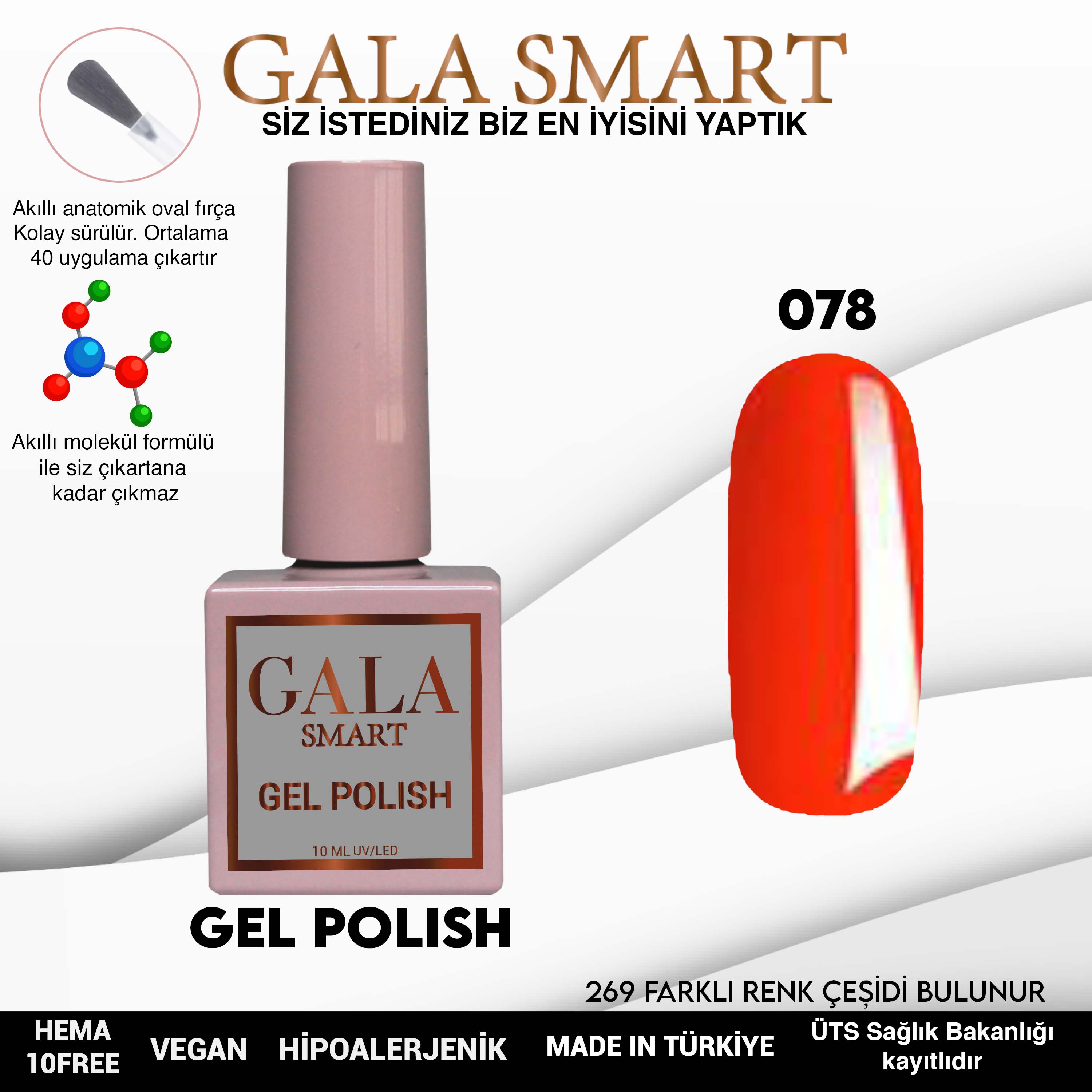 Gala Smart Kalıcı Oje Classic No:078