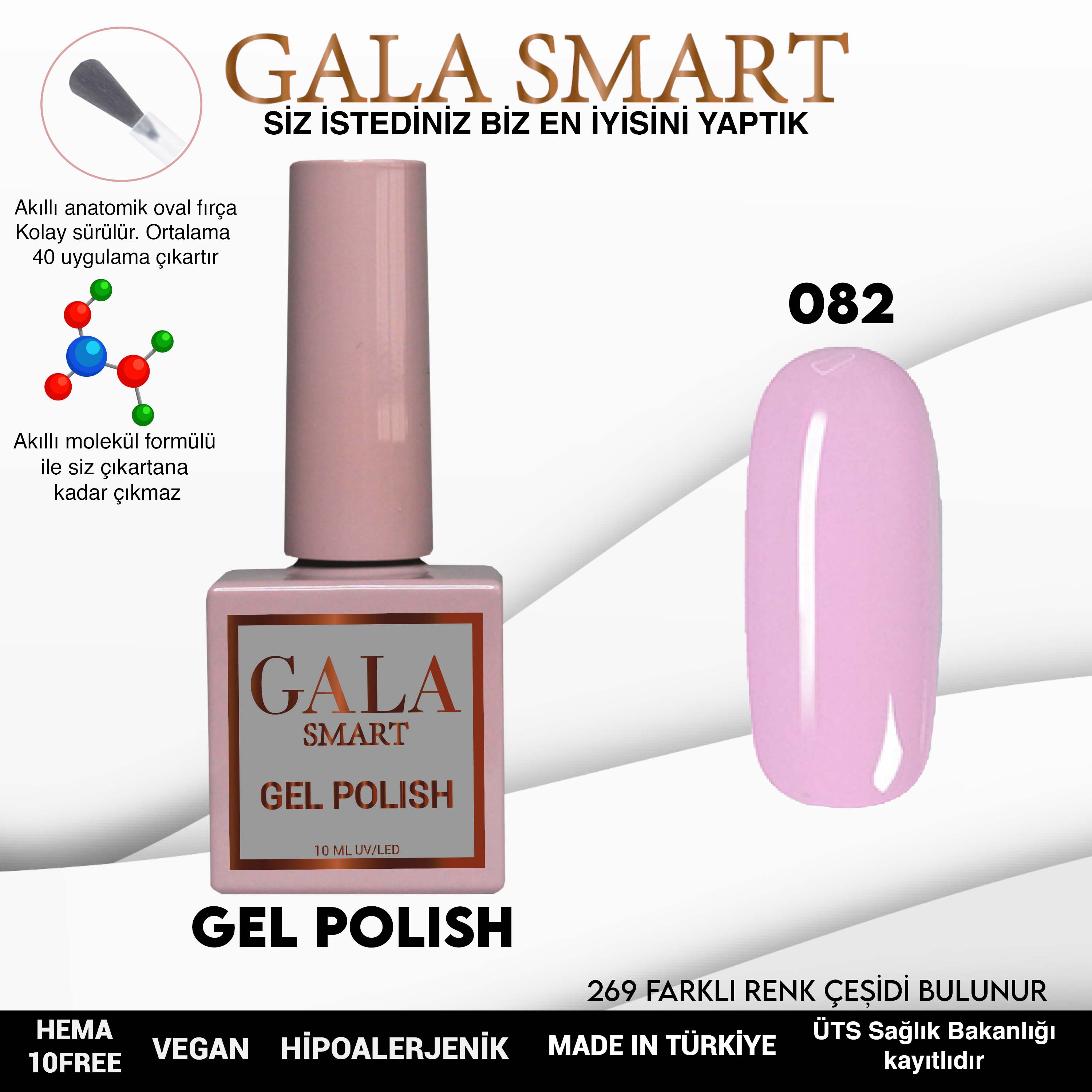 Gala Smart Kalıcı Oje Classic No:082