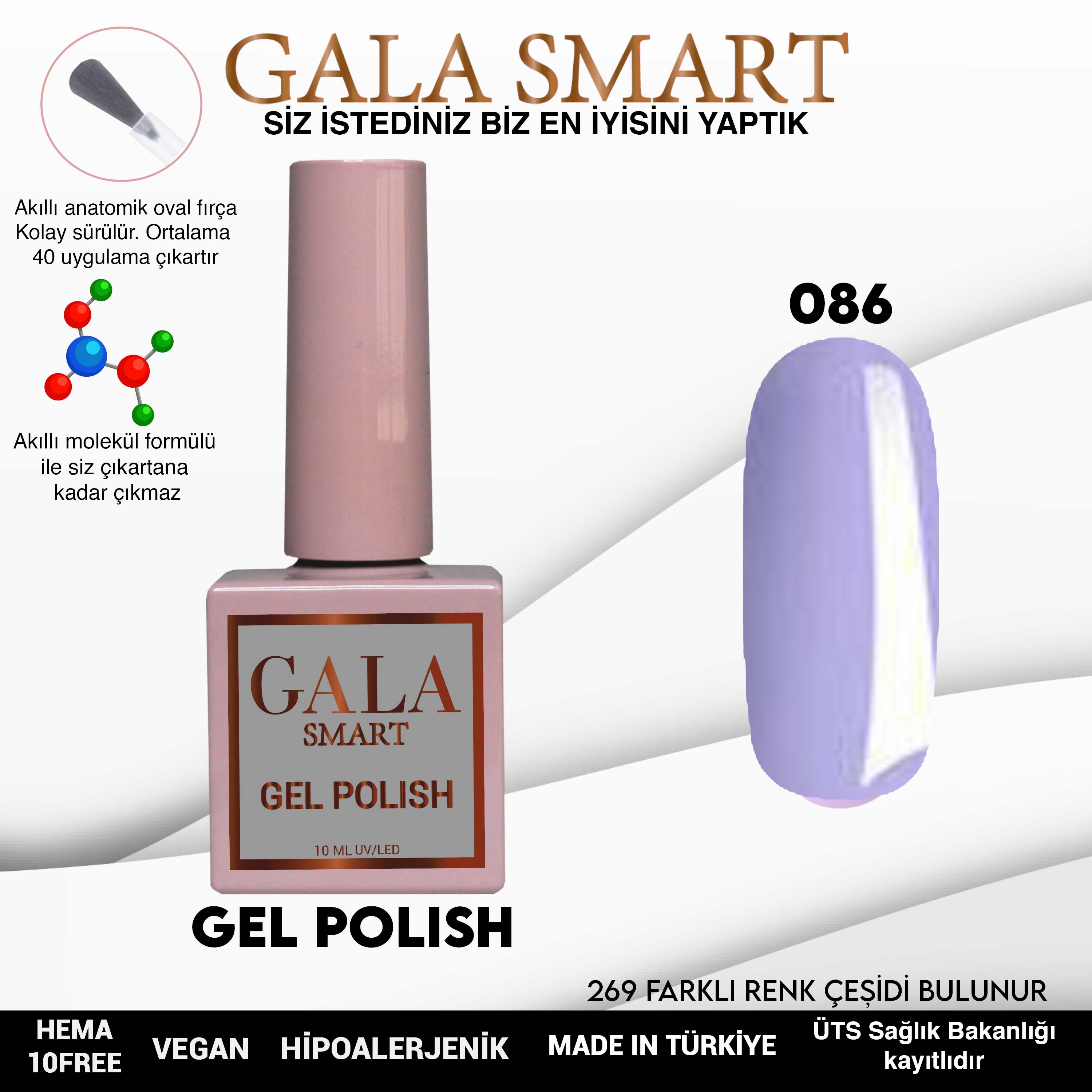 Gala Smart Kalıcı Oje Classic No:086