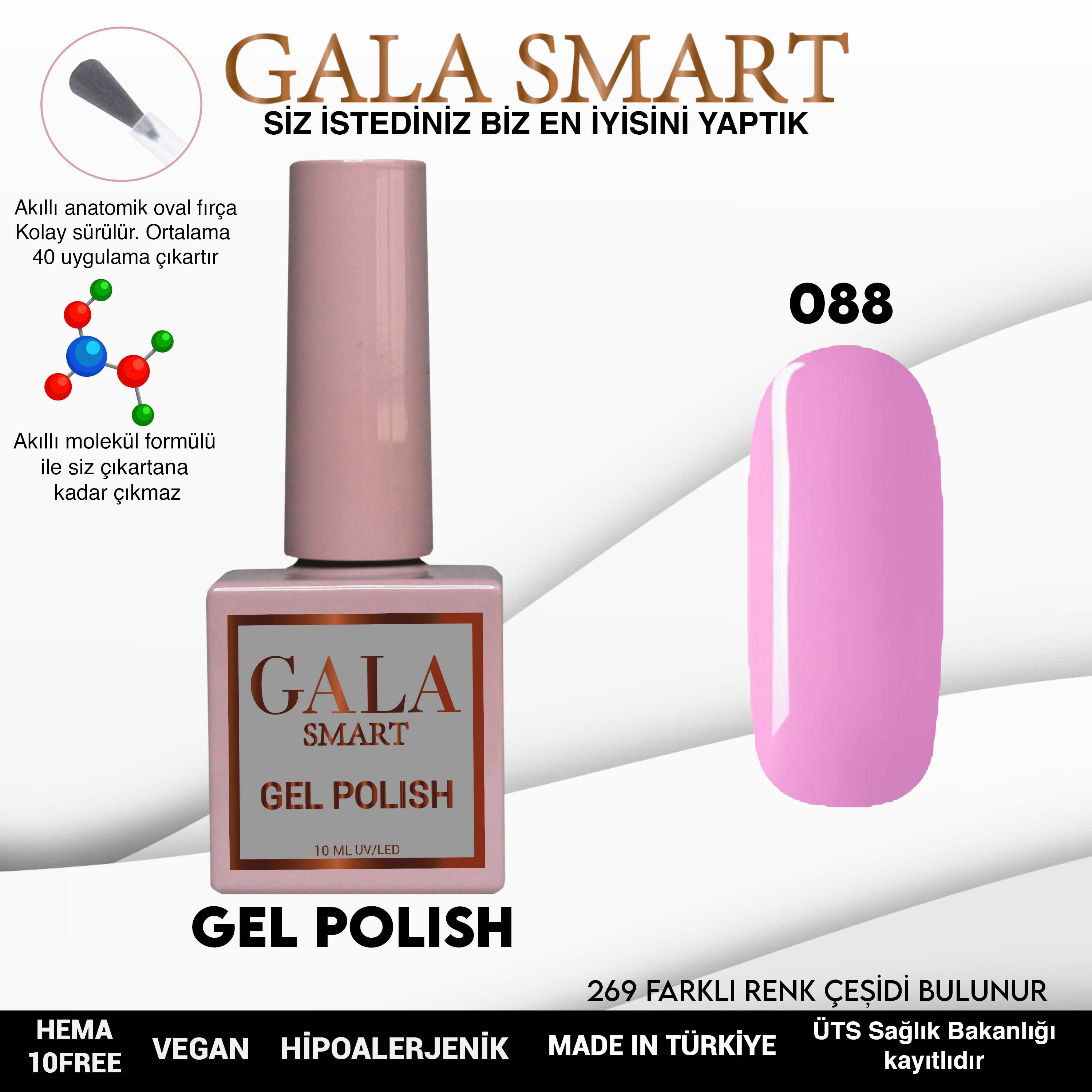 Gala Smart Kalıcı Oje Classic No:088