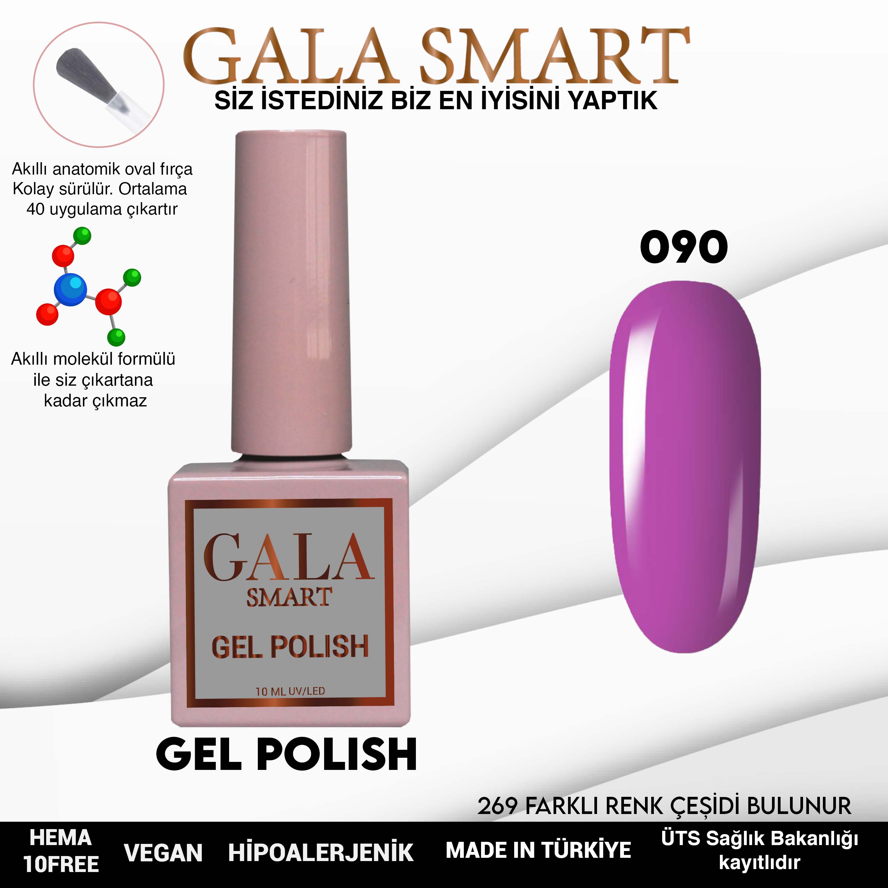 Gala Smart Kalıcı Oje Classic No:090