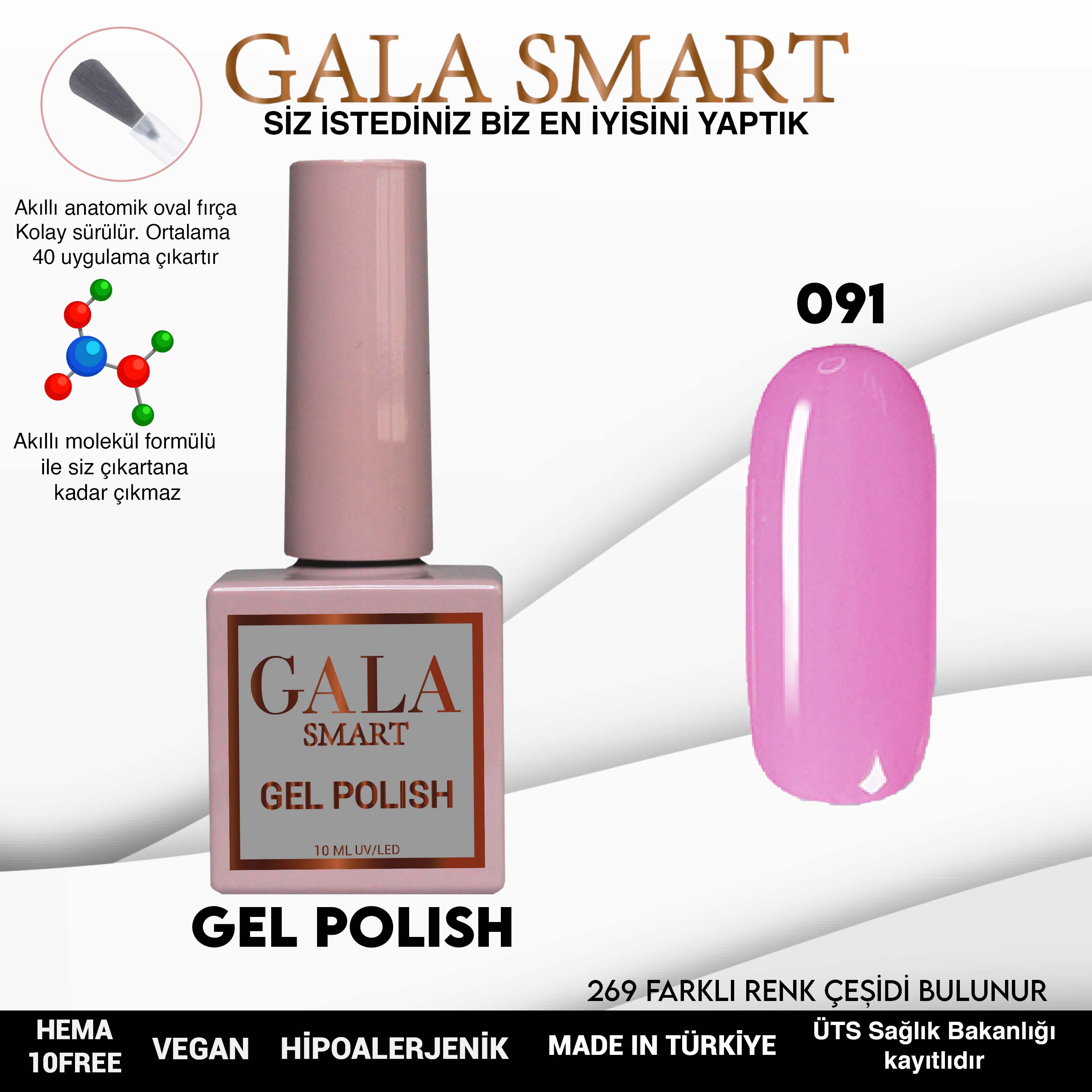 Gala Smart Kalıcı Oje Classic No:091