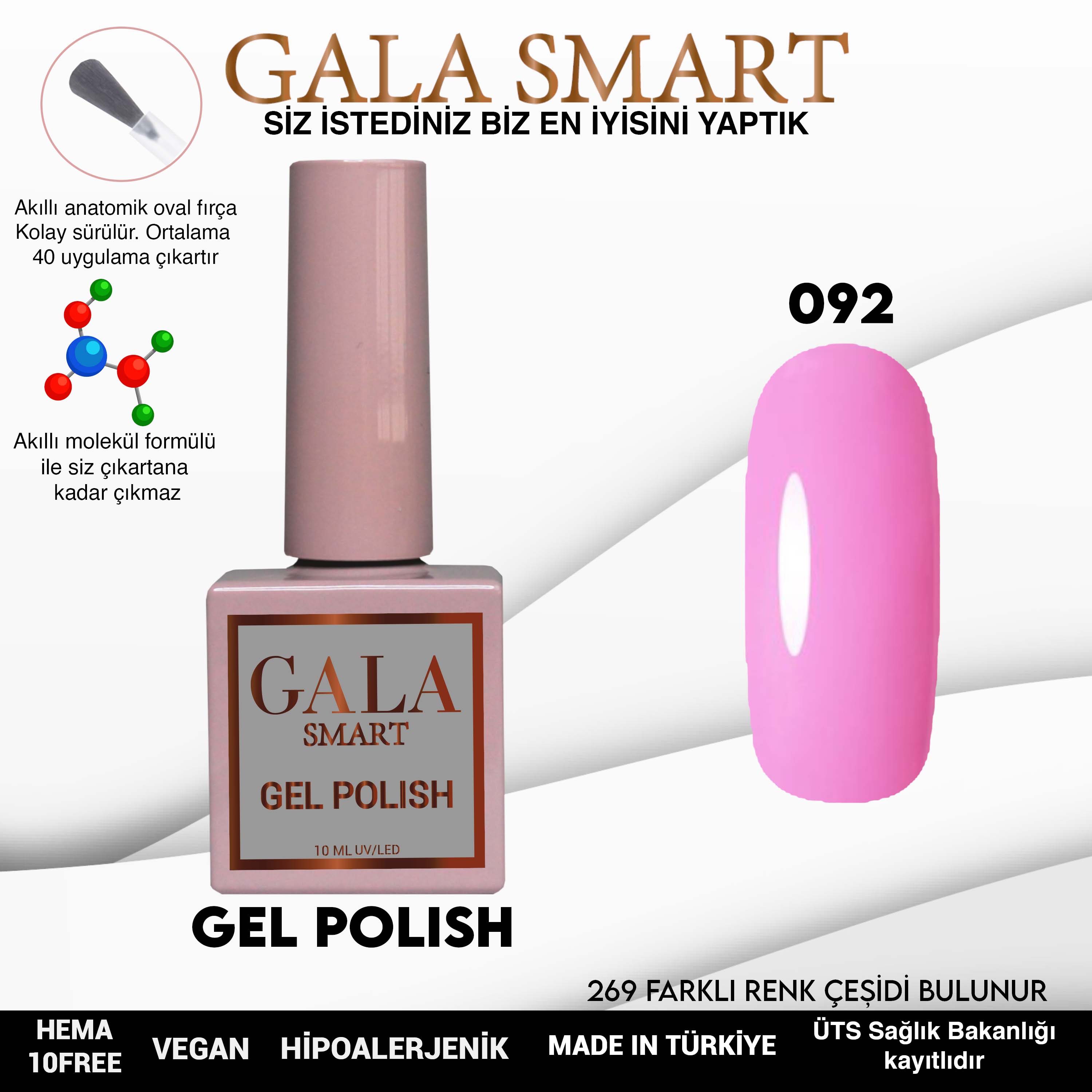 Gala Smart Kalıcı Oje Classic No:092