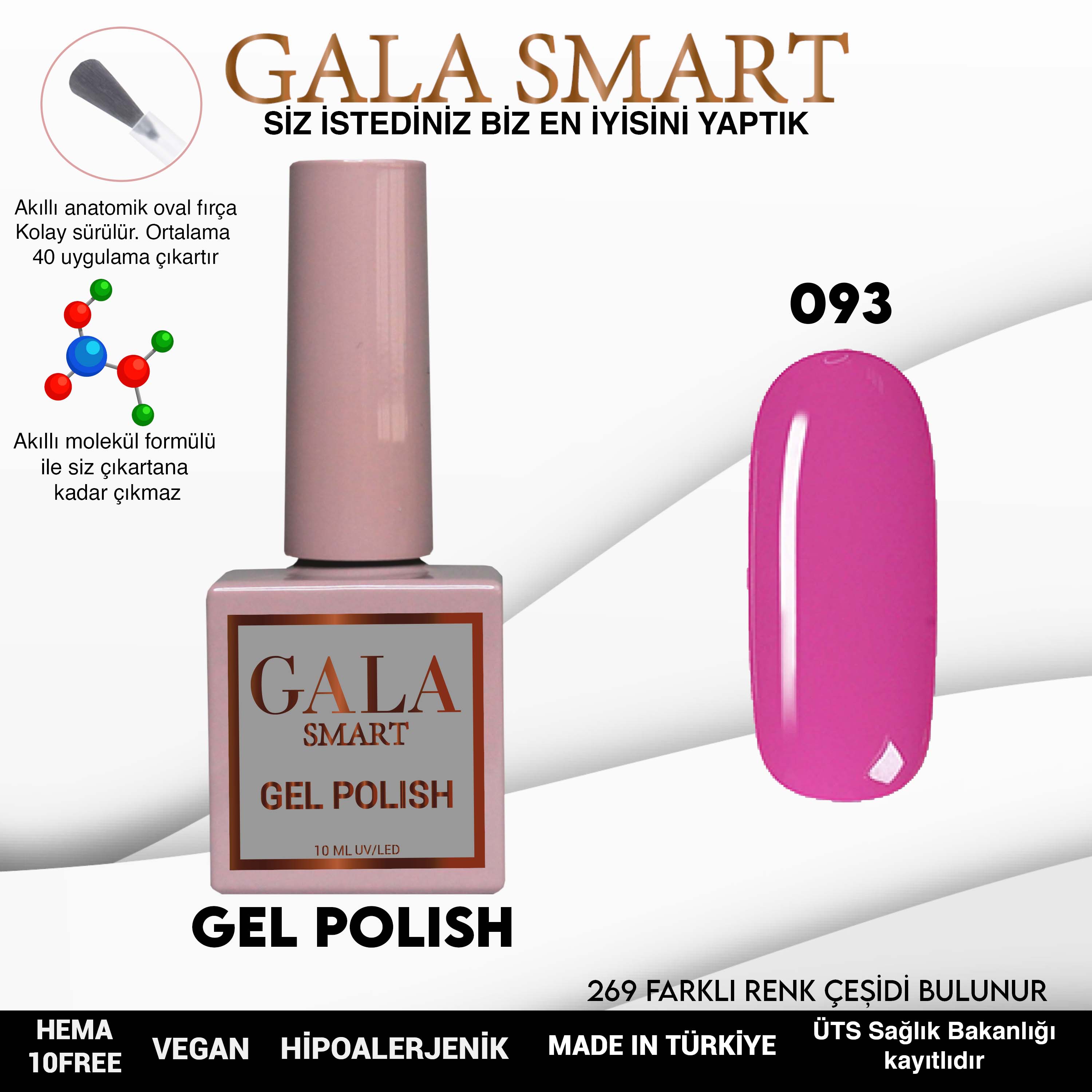 Gala Smart Kalıcı Oje Classic No:093