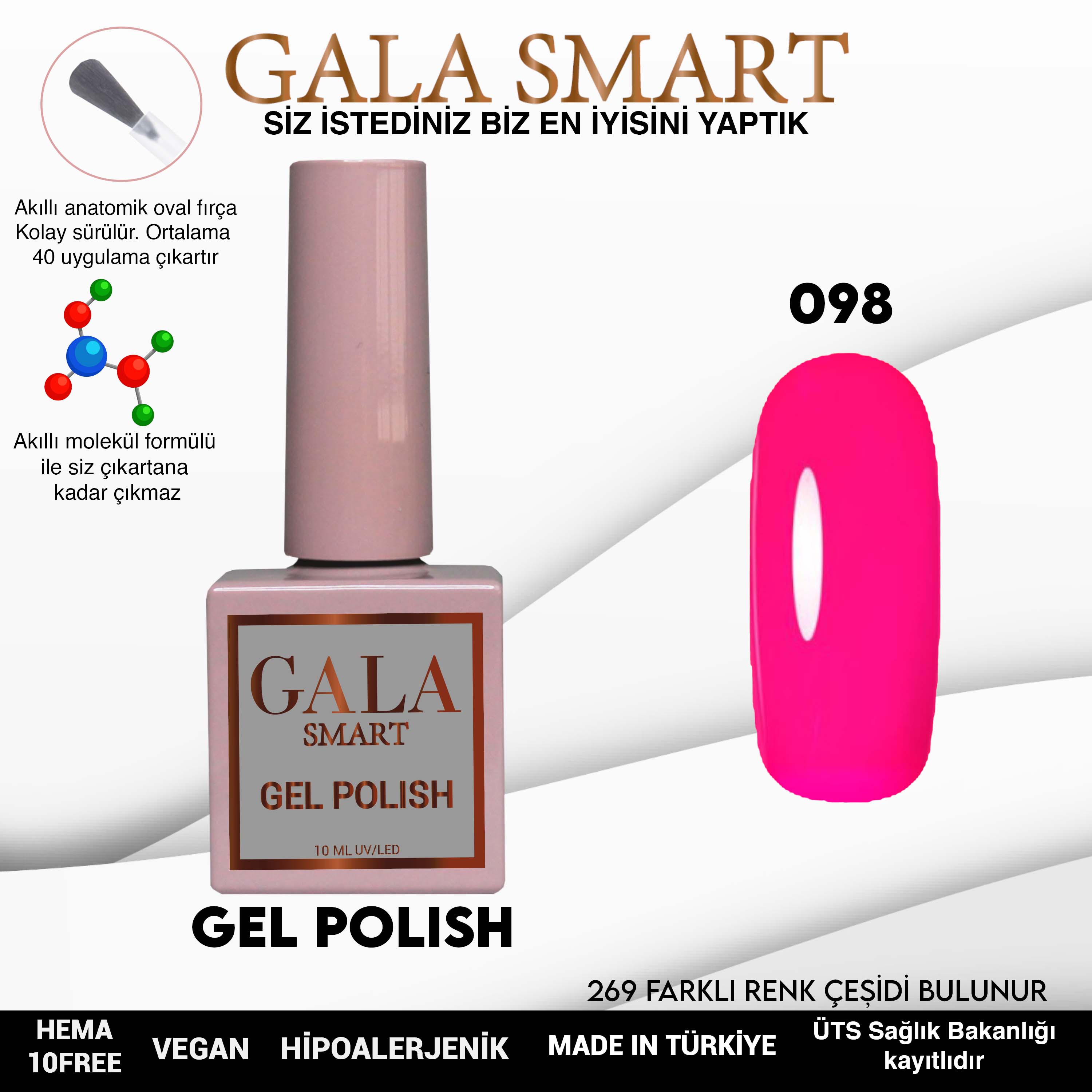 Gala Smart Kalıcı Oje Classic No:098