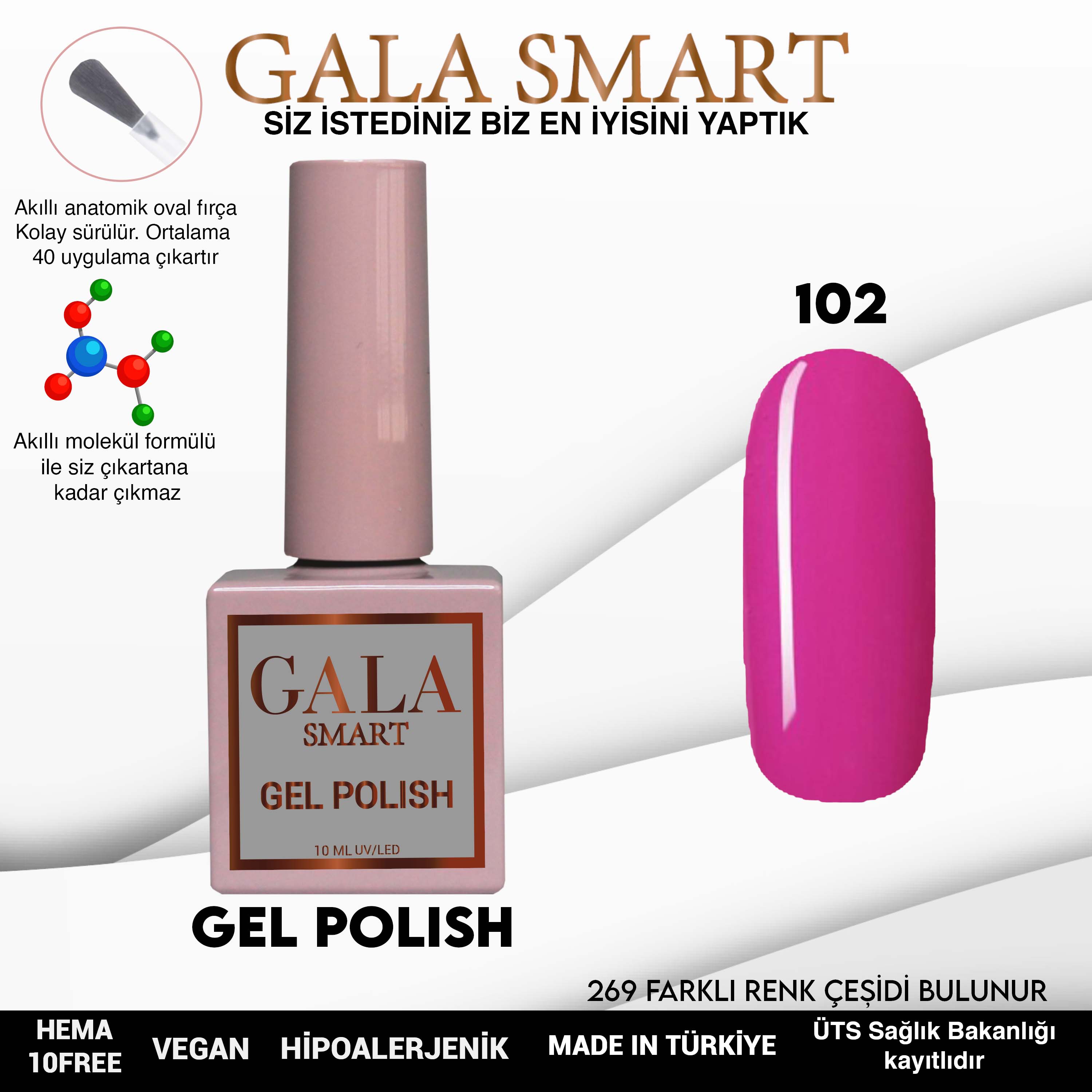 Gala Smart Kalıcı Oje Classic No:102