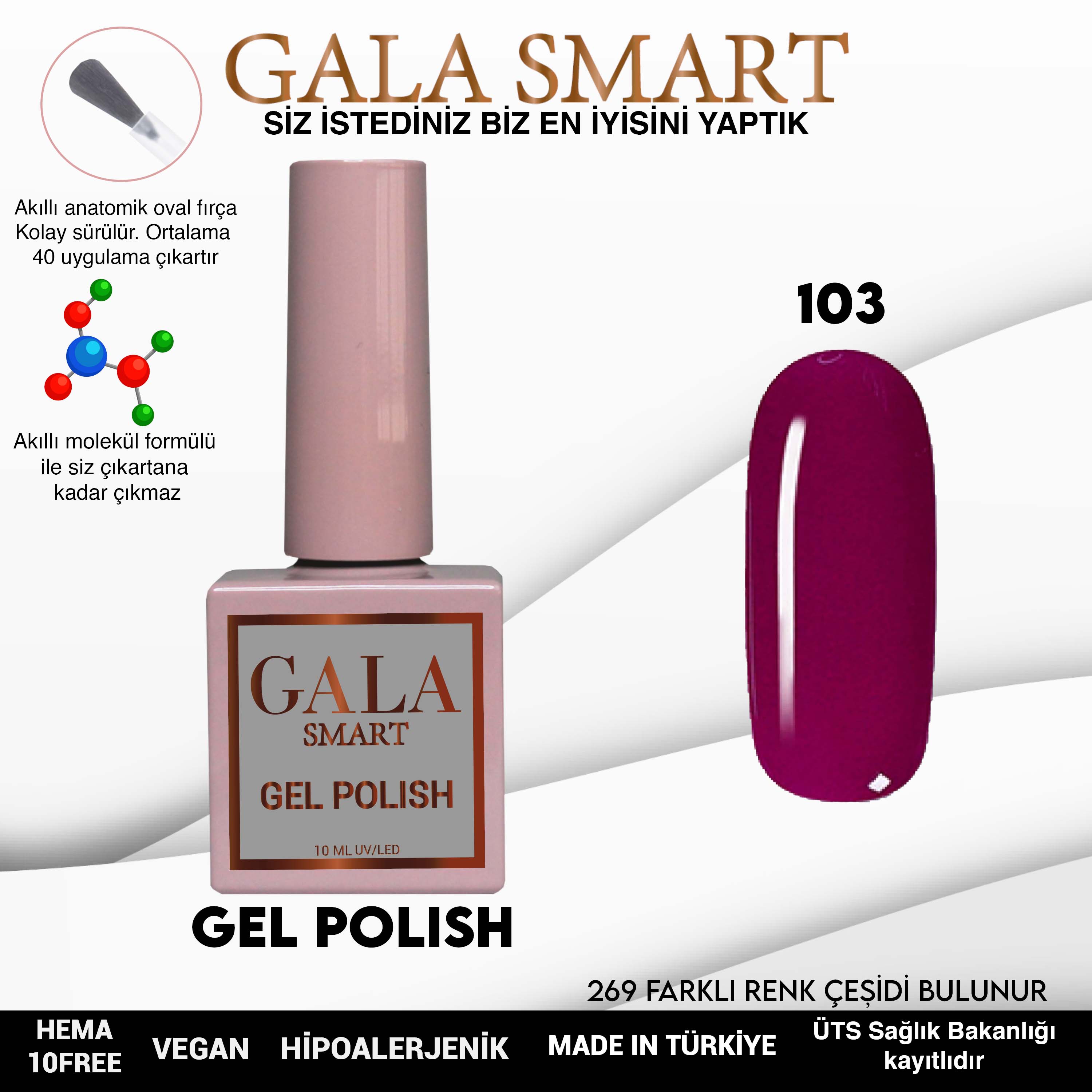 Gala Smart Kalıcı Oje Classic No:103