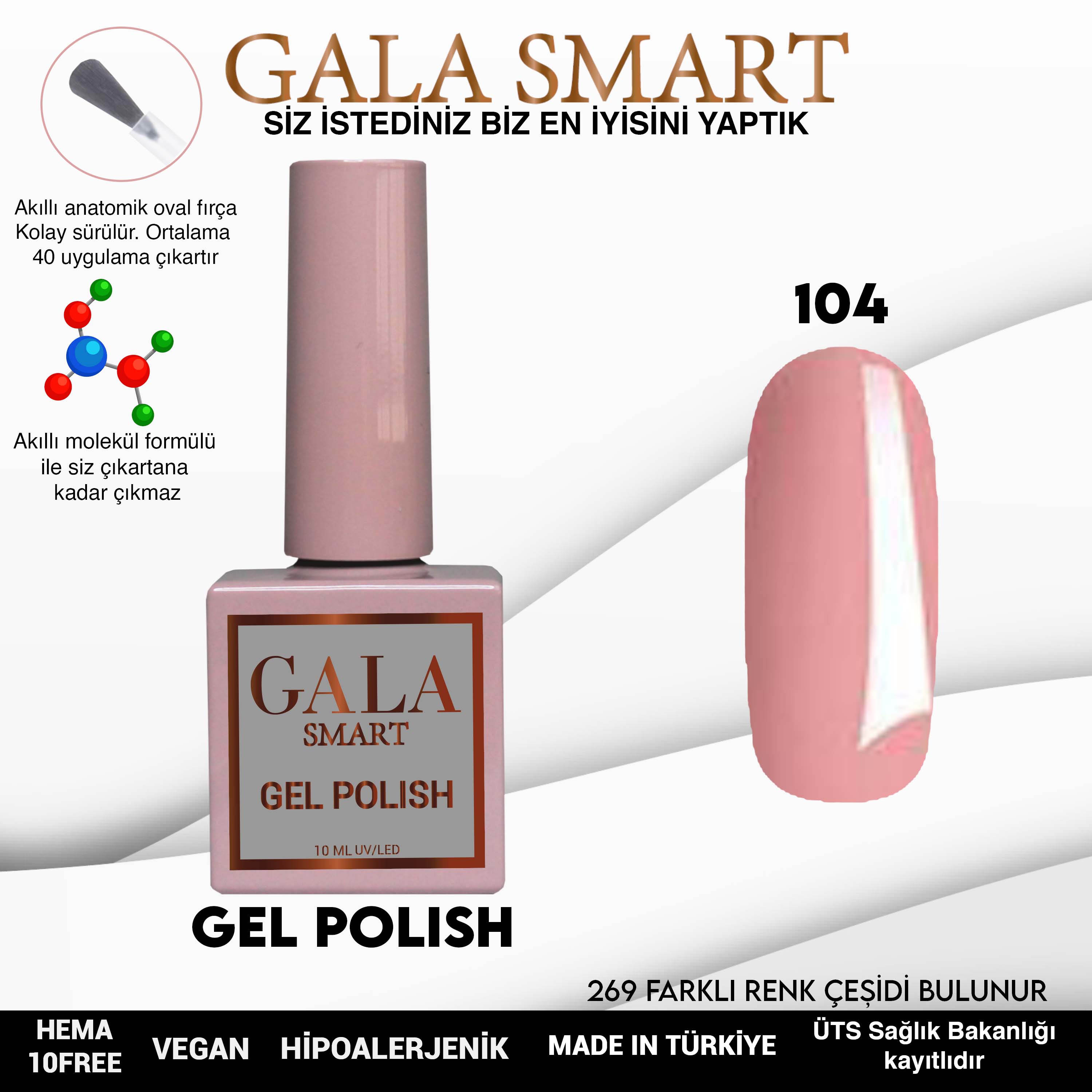 Gala Smart Kalıcı Oje Classic No:104