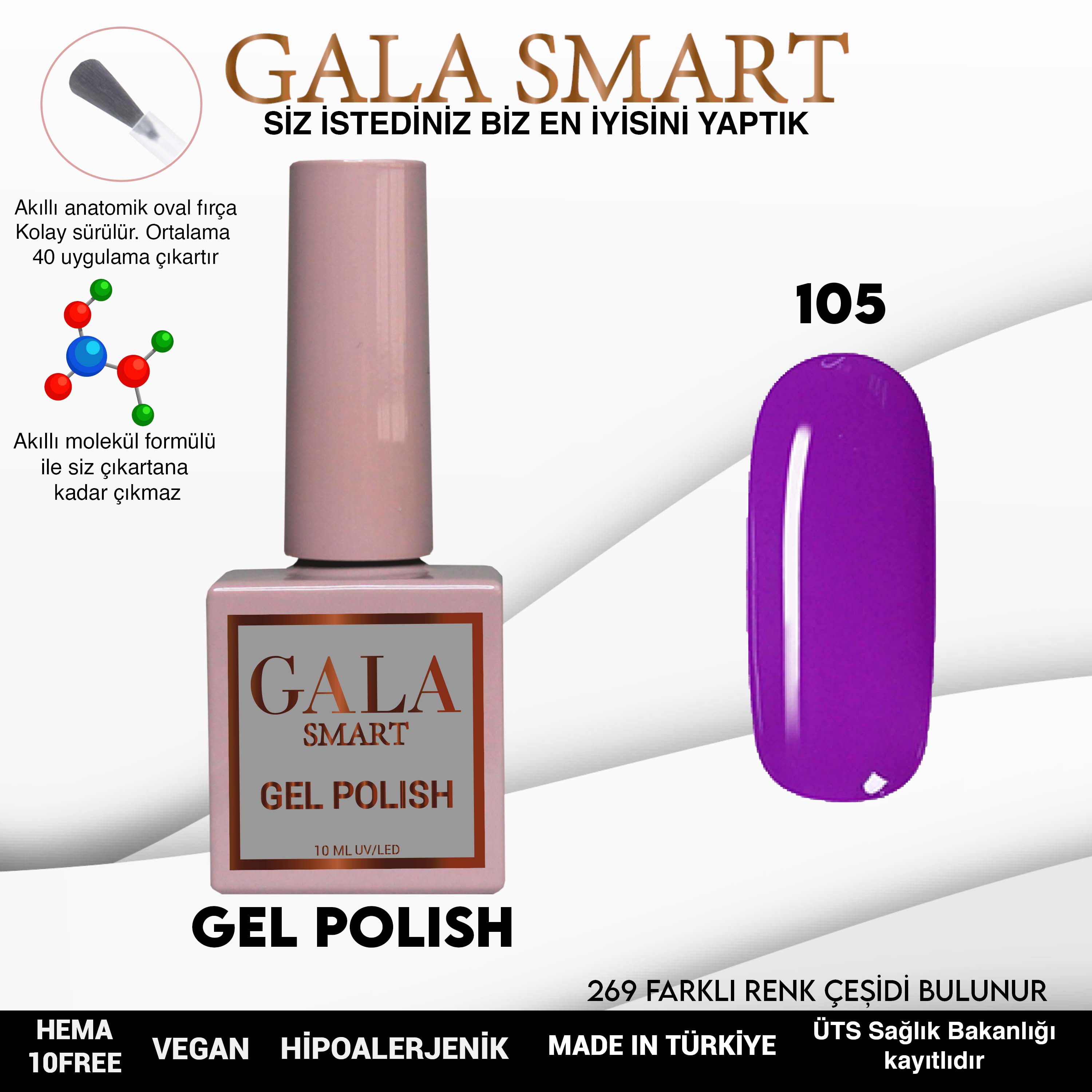 Gala Smart Kalıcı Oje Classic No:105