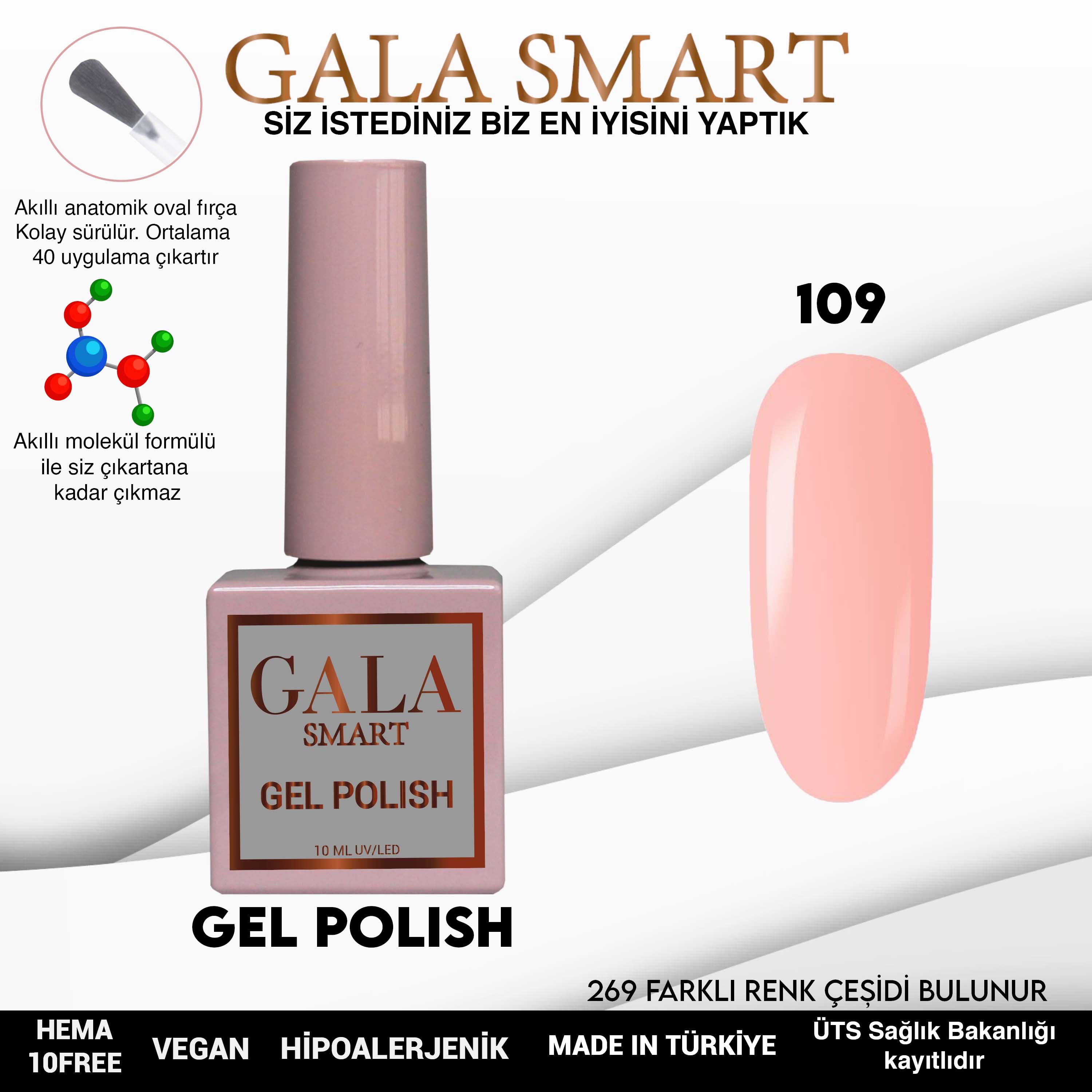 Gala Smart Kalıcı Oje Classic No:109