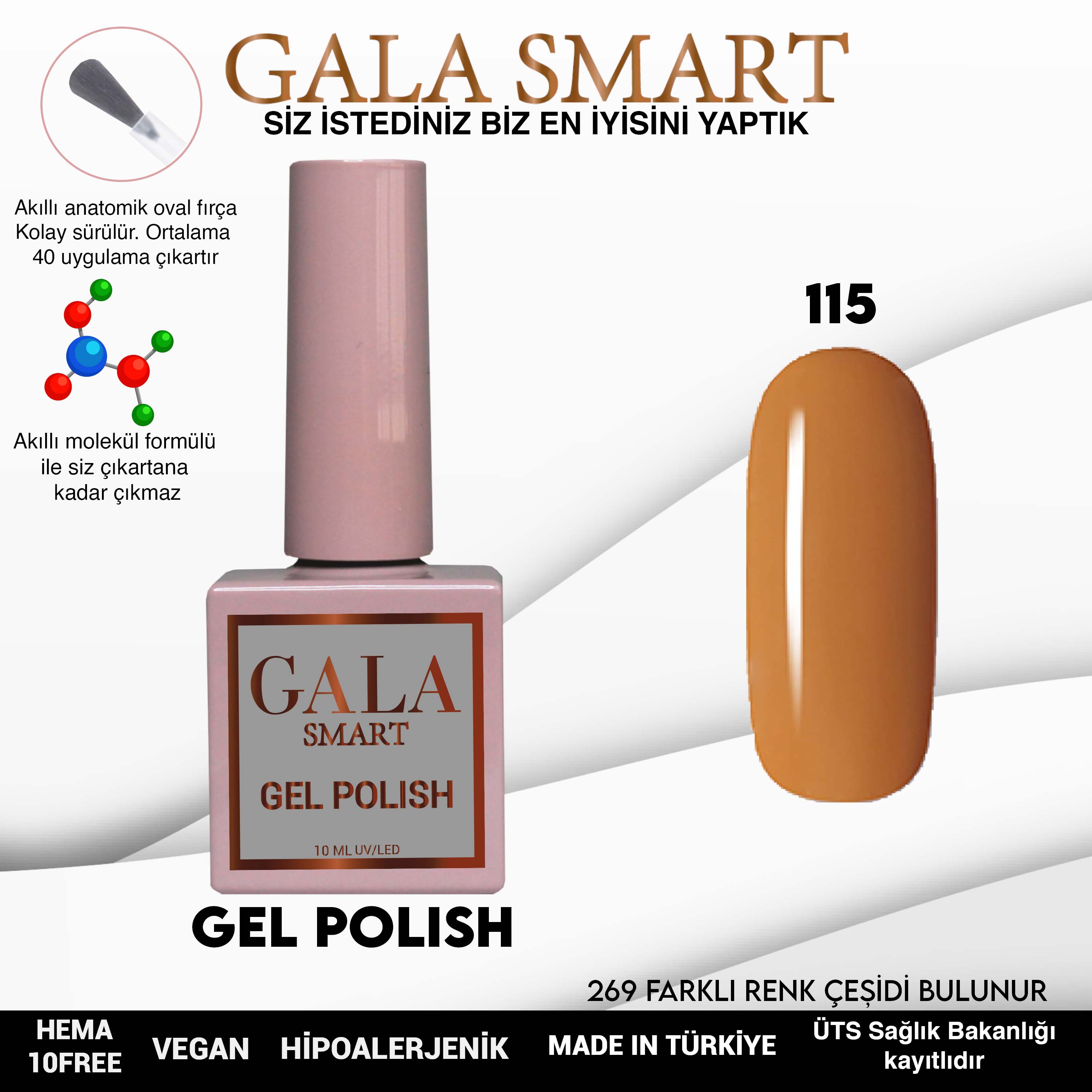 Gala Smart Kalıcı Oje Classic No:115