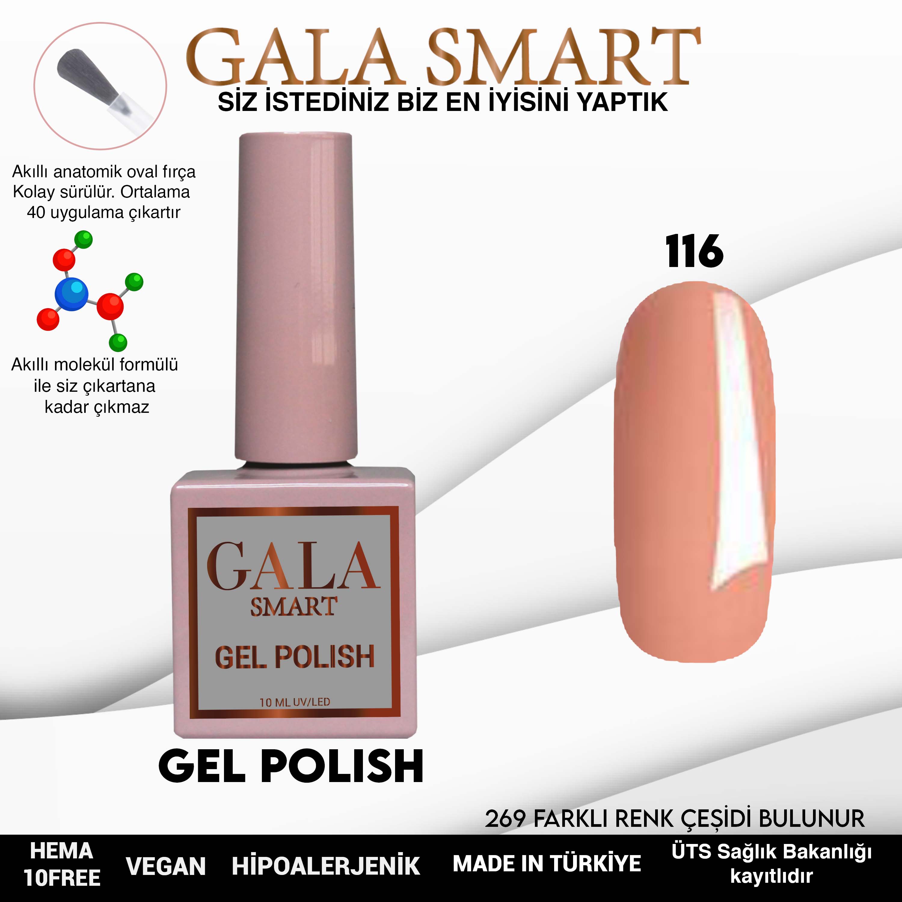 Gala Smart Kalıcı Oje Classic No:116