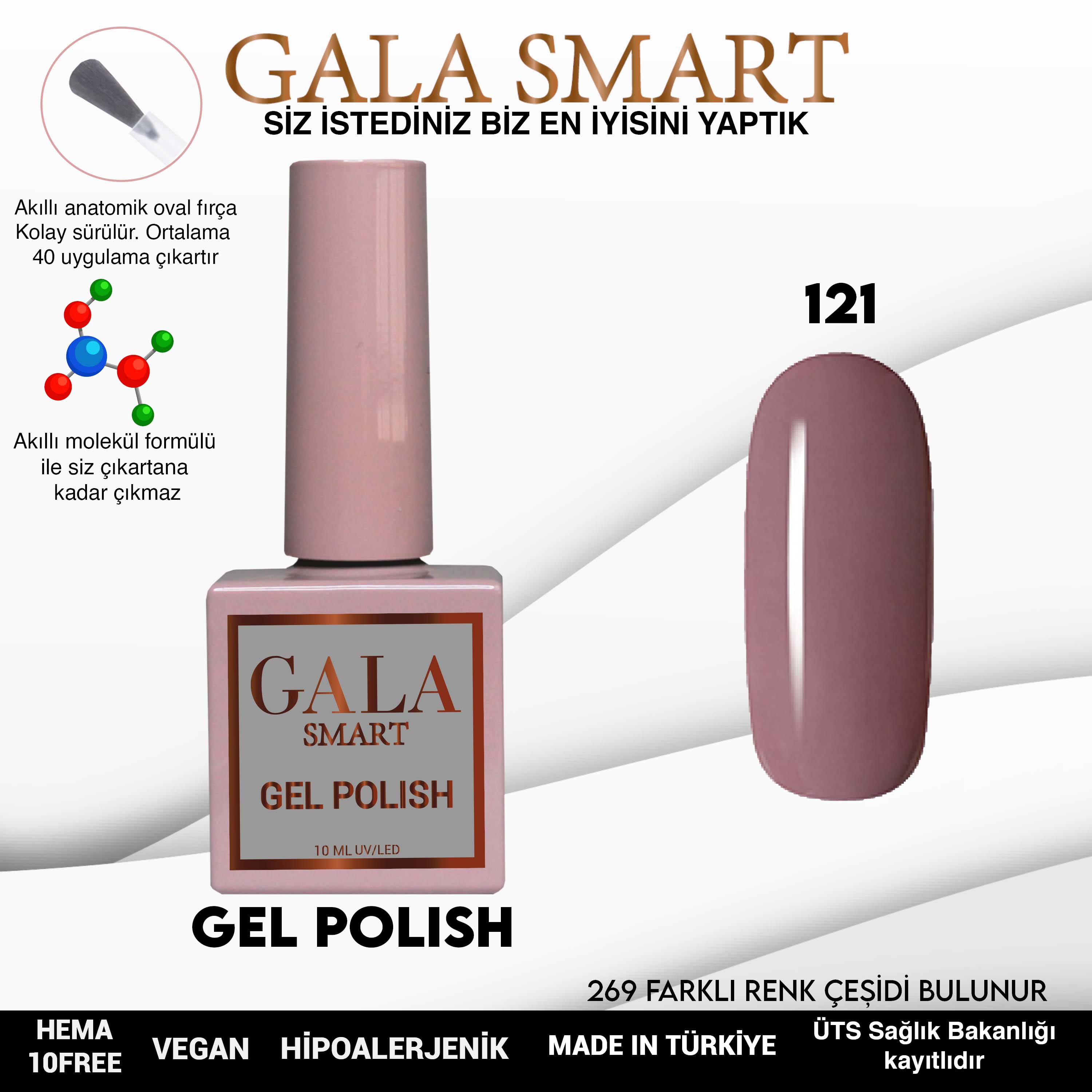 Gala Smart Kalıcı Oje Classic No:121