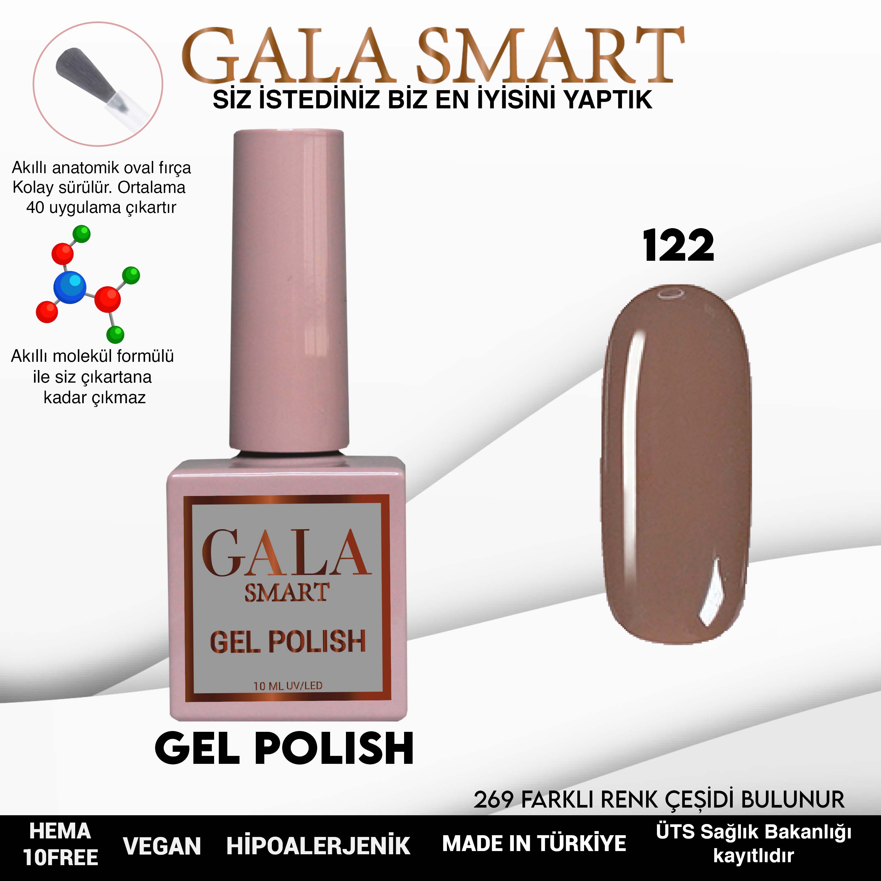 Gala Smart Kalıcı Oje Classic No:122