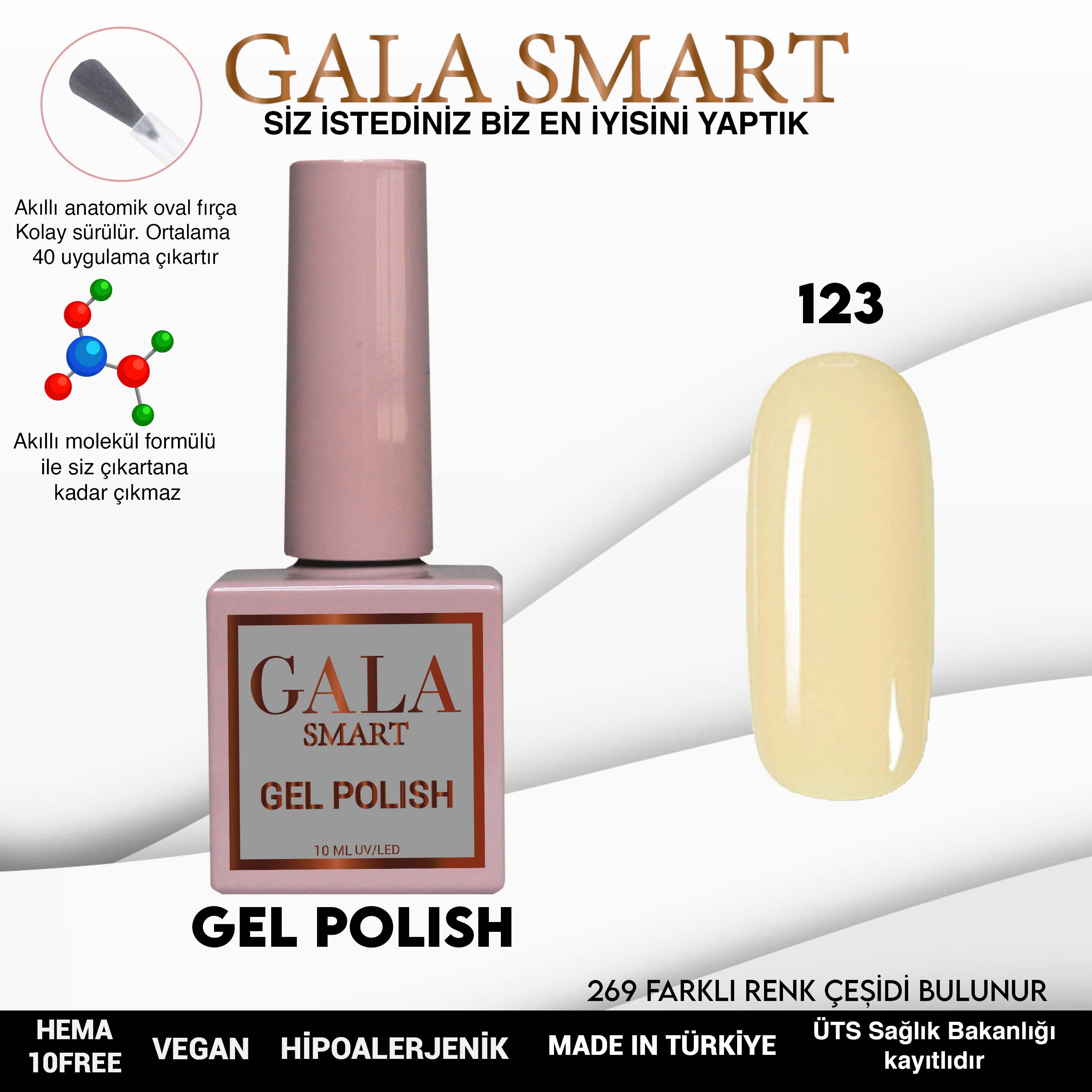 Gala Smart Kalıcı Oje Classic No:123