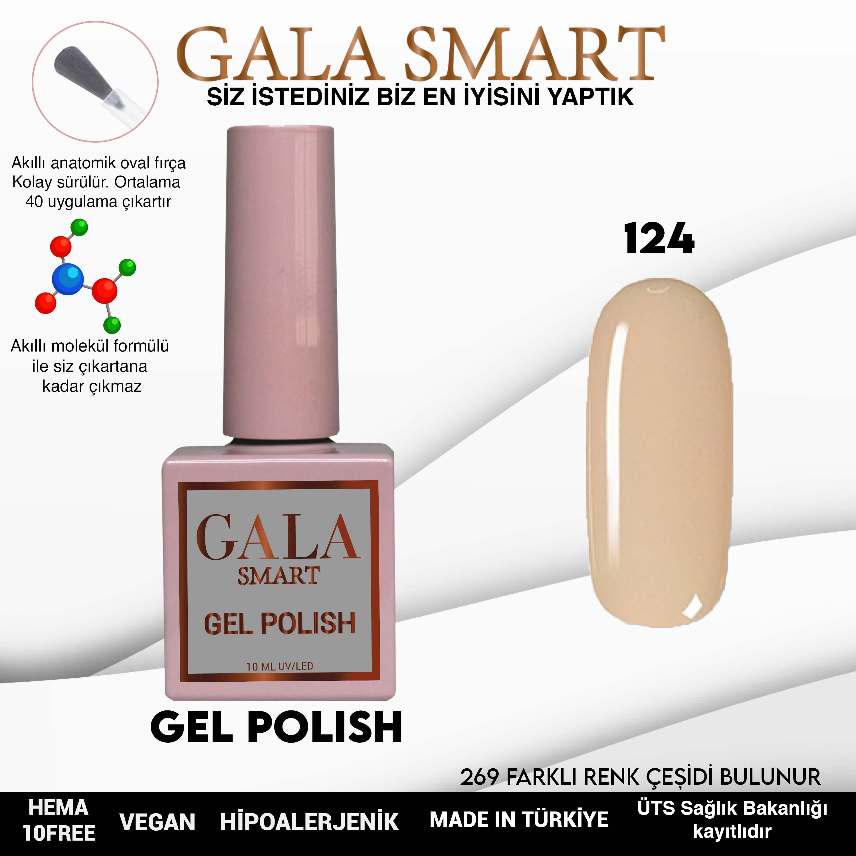 Gala Smart Kalıcı Oje Classic No:124