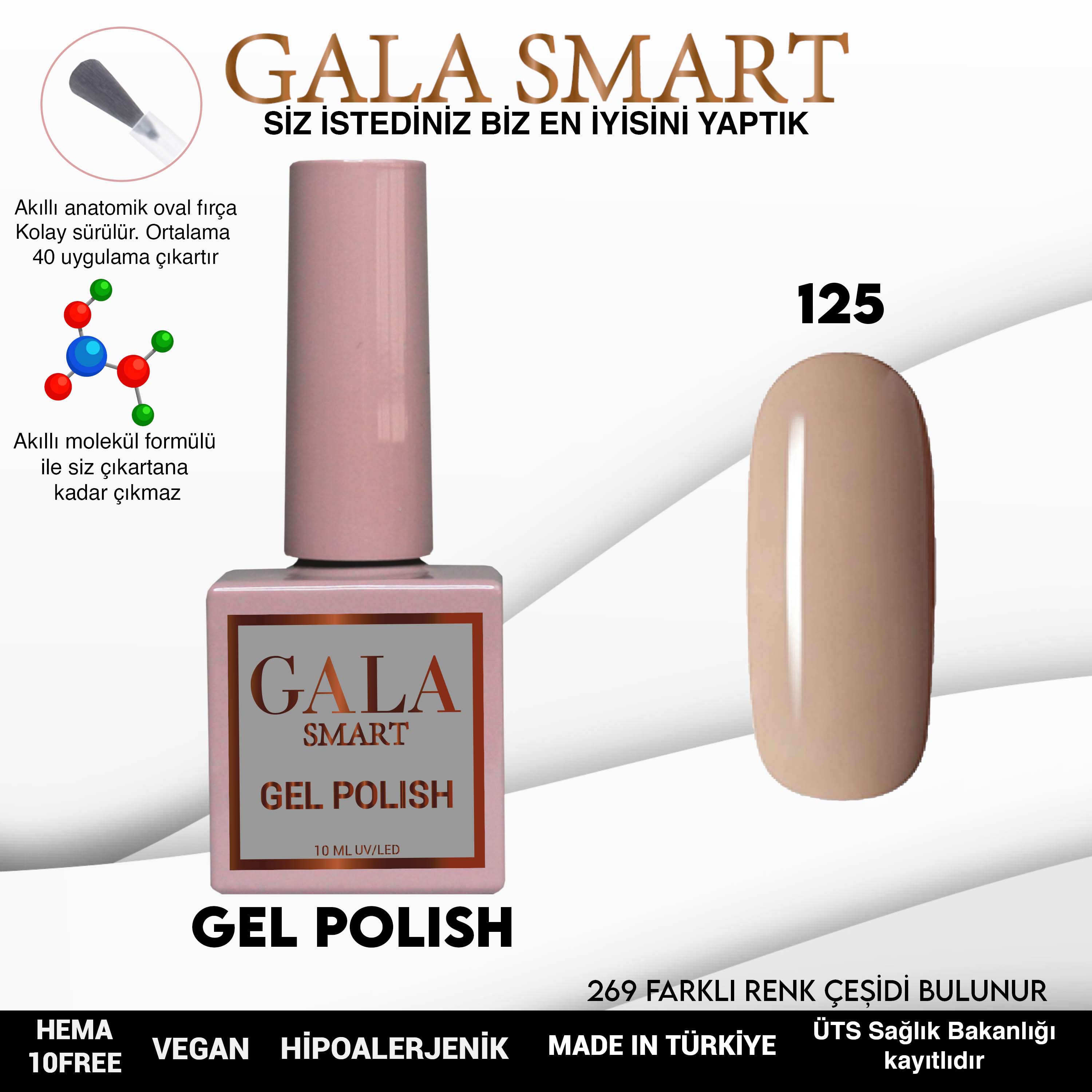 Gala Smart Kalıcı Oje Classic No:125