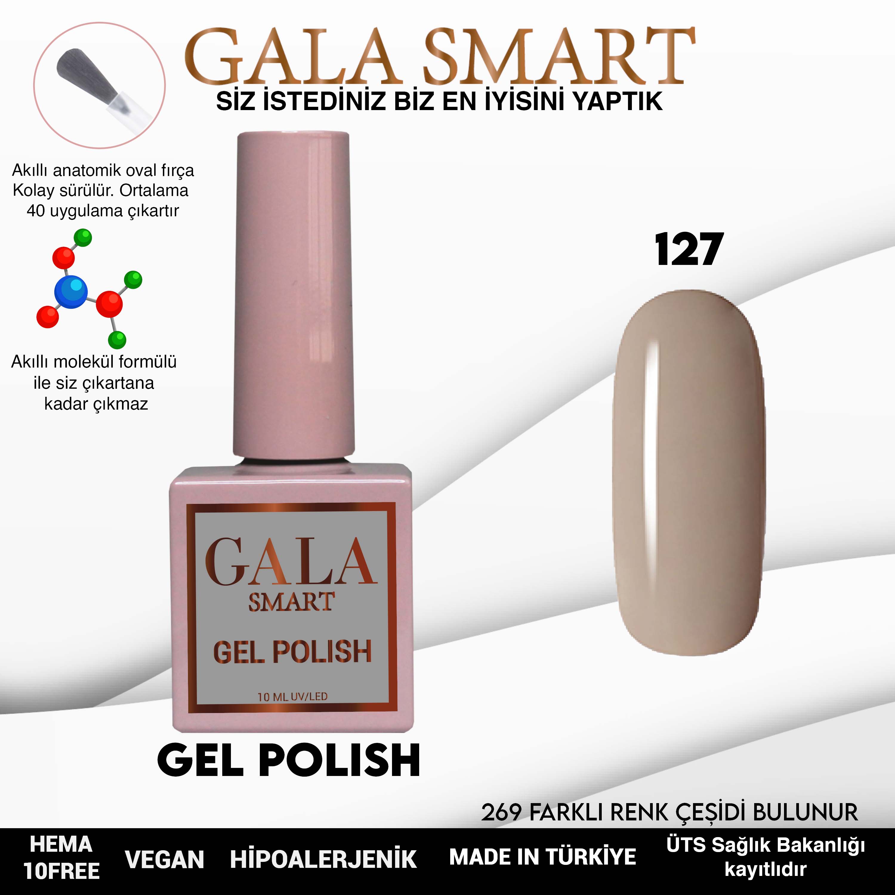 Gala Smart Kalıcı Oje Classic No:127