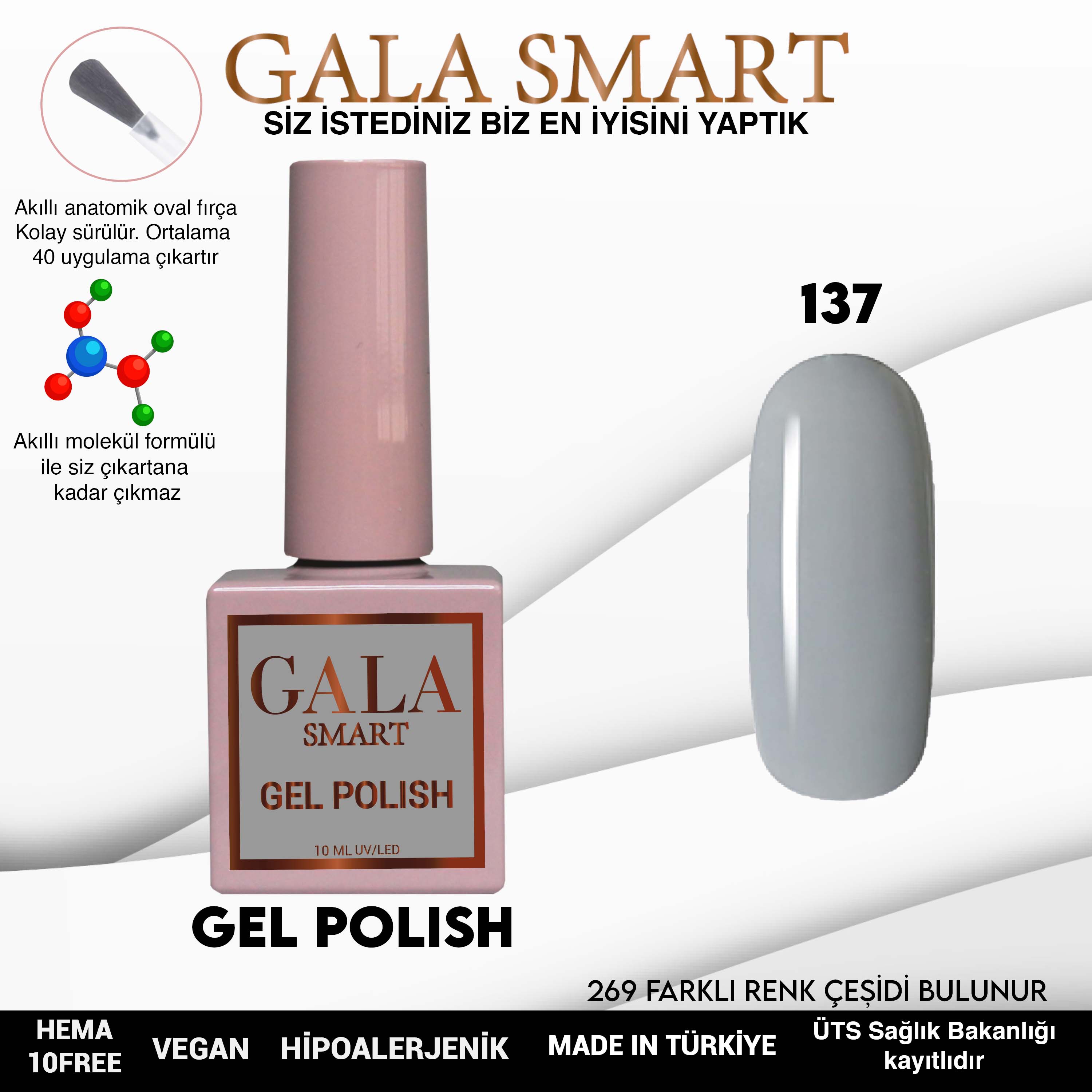 Gala Smart Kalıcı Oje Classic No:137