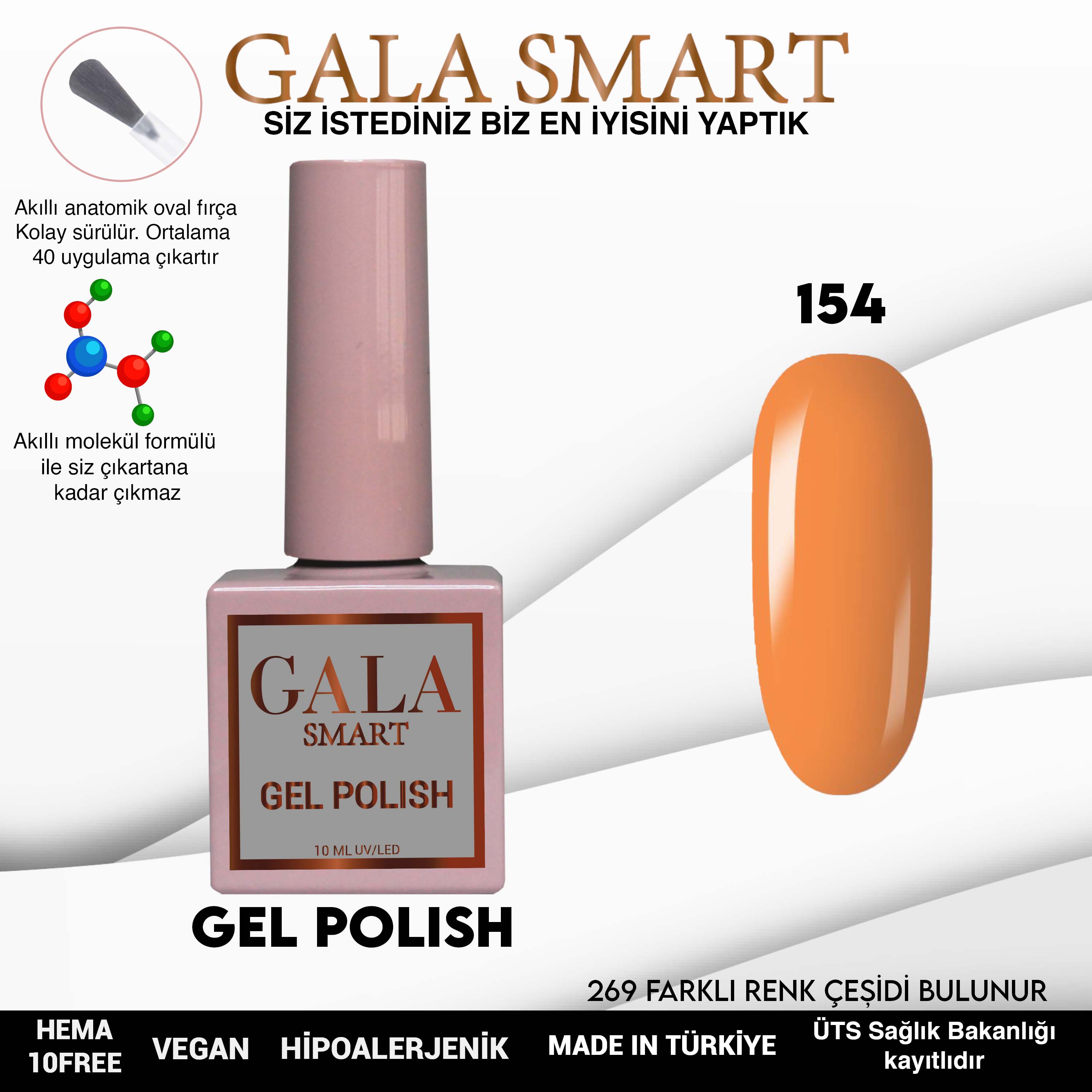 Gala Smart Kalıcı Oje Classic No:154