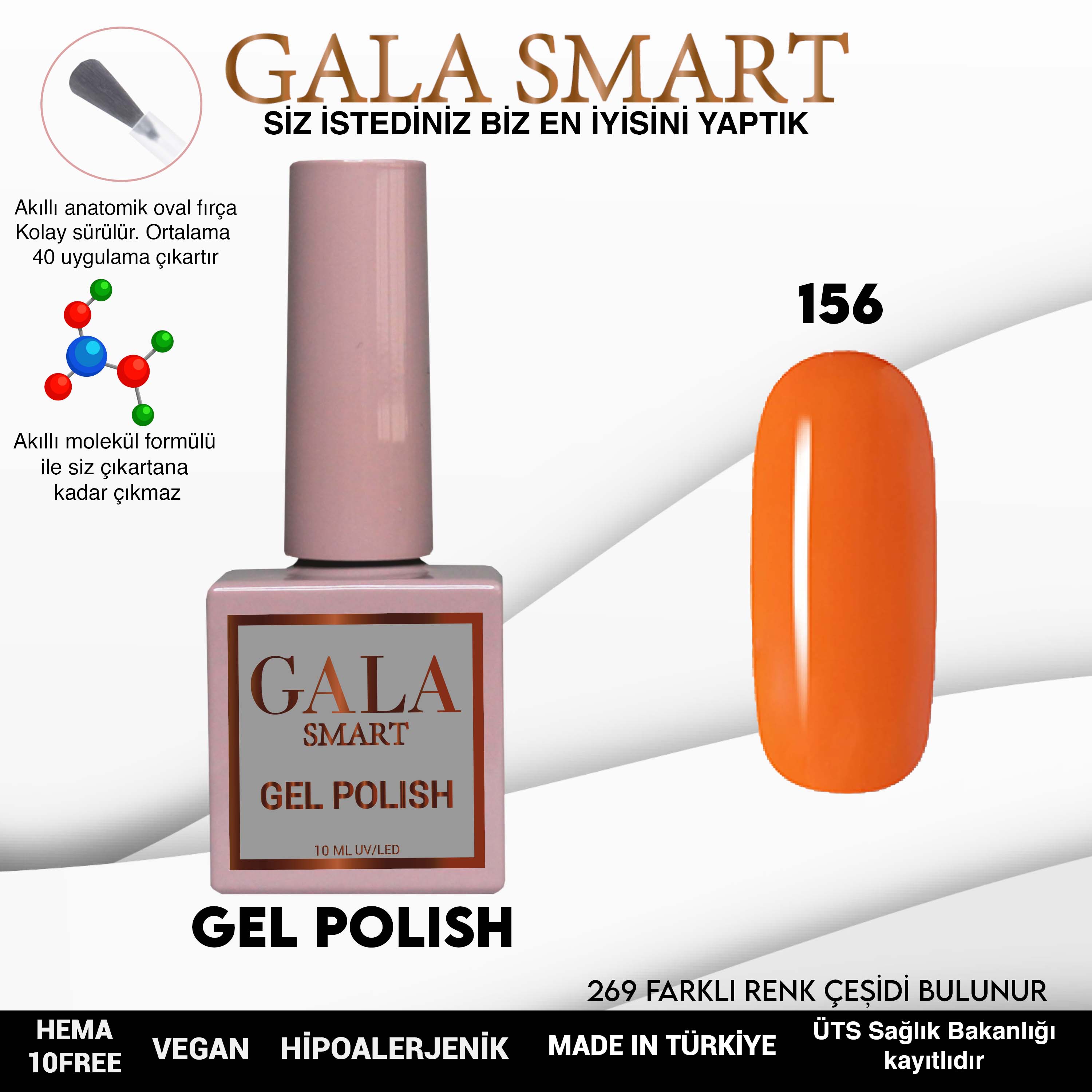 Gala Smart Kalıcı Oje Classic No:156