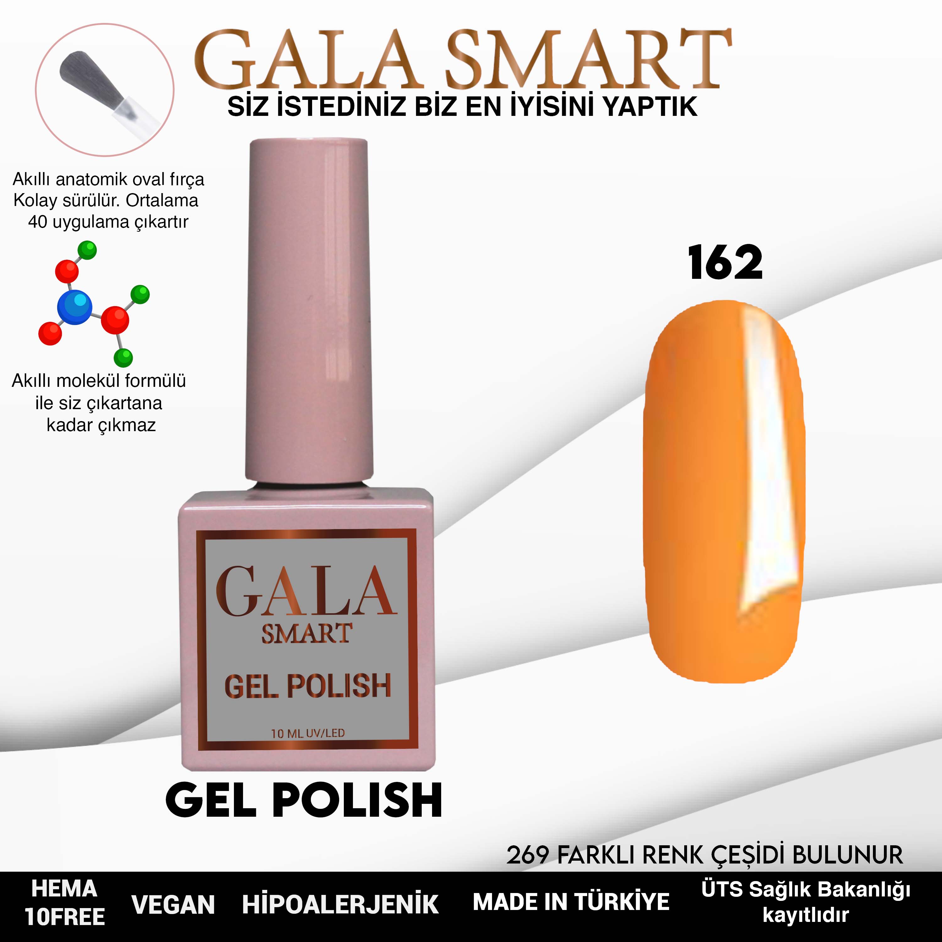 Gala Smart Kalıcı Oje Classic No:162