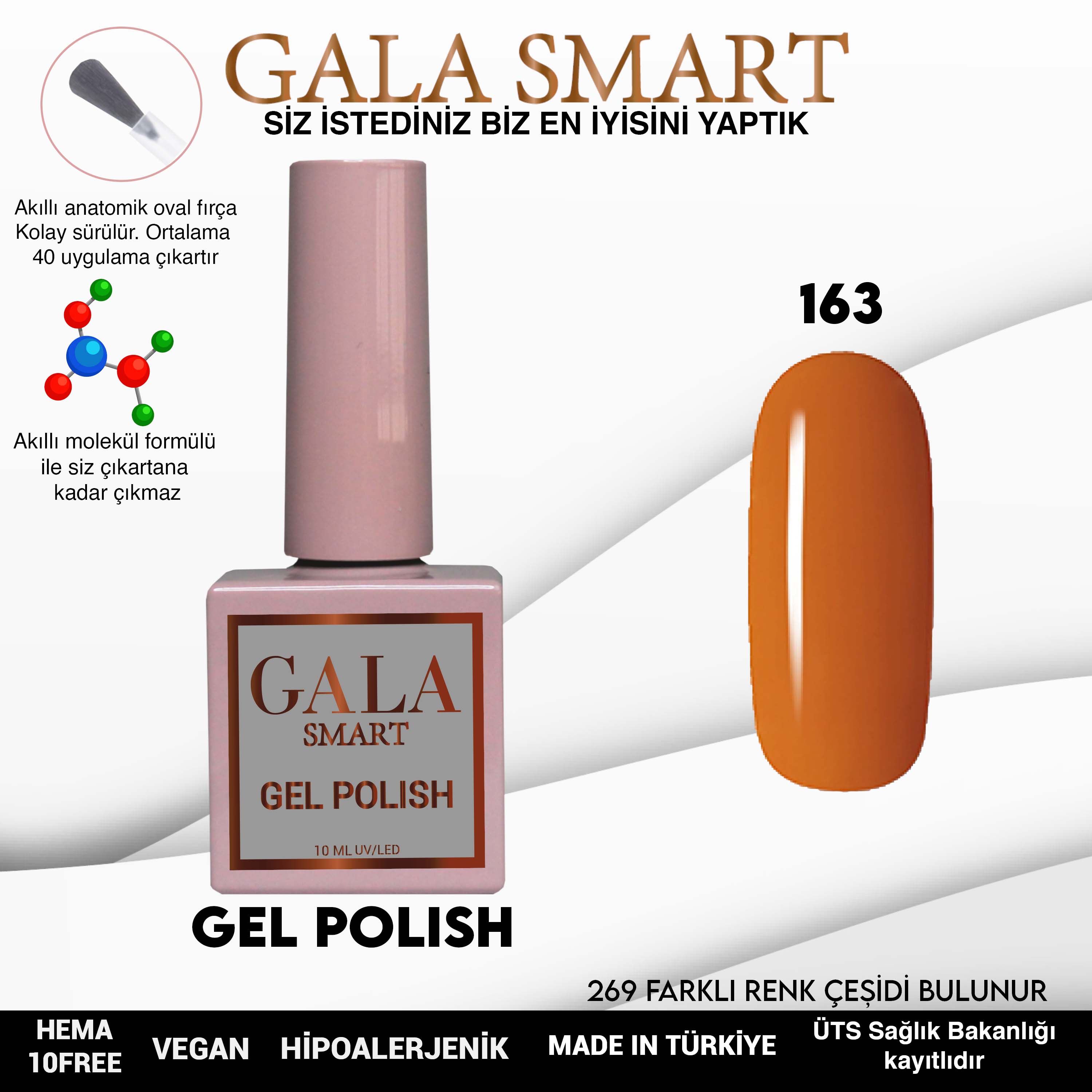 Gala Smart Kalıcı Oje Classic No:163