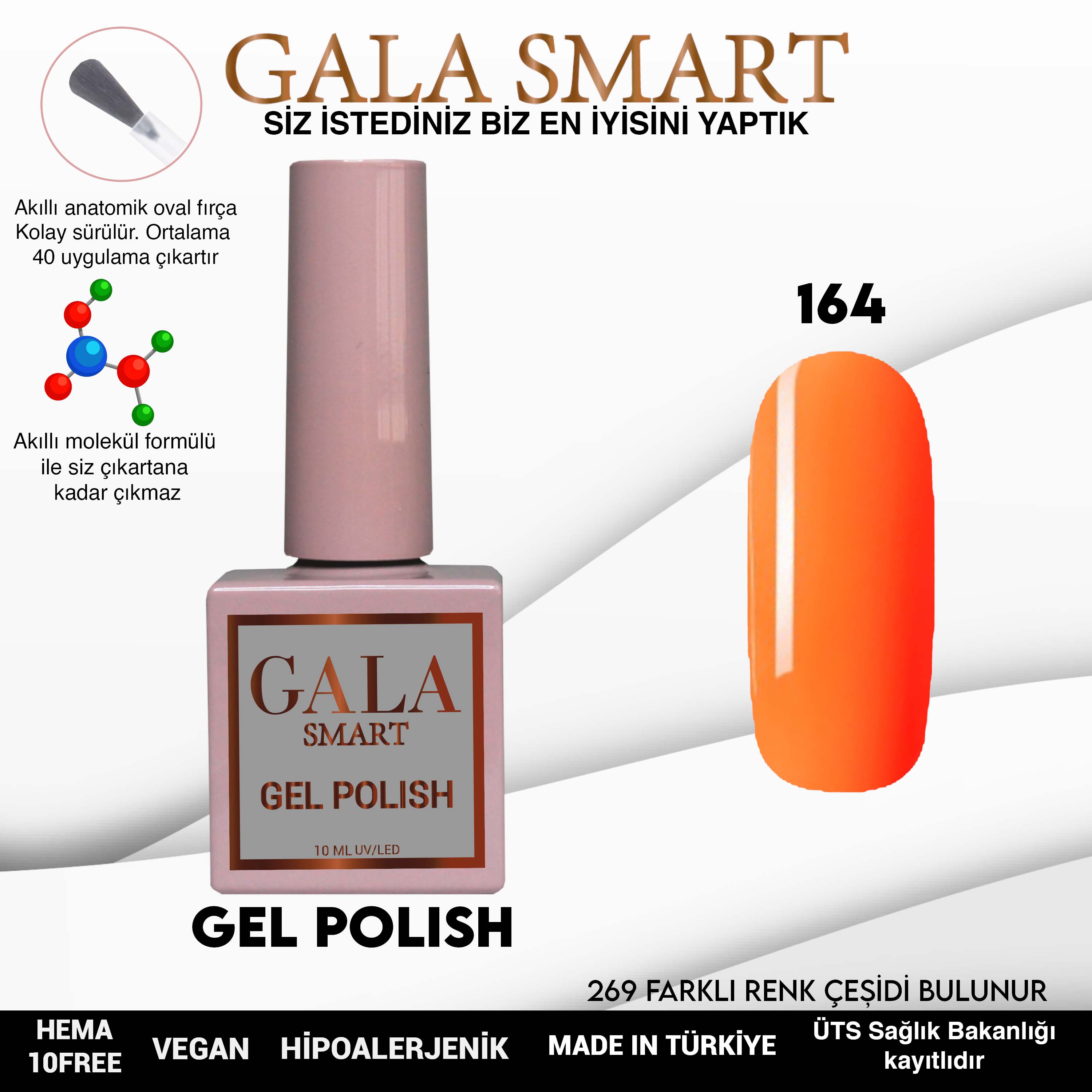 Gala Smart Kalıcı Oje Classic No:164