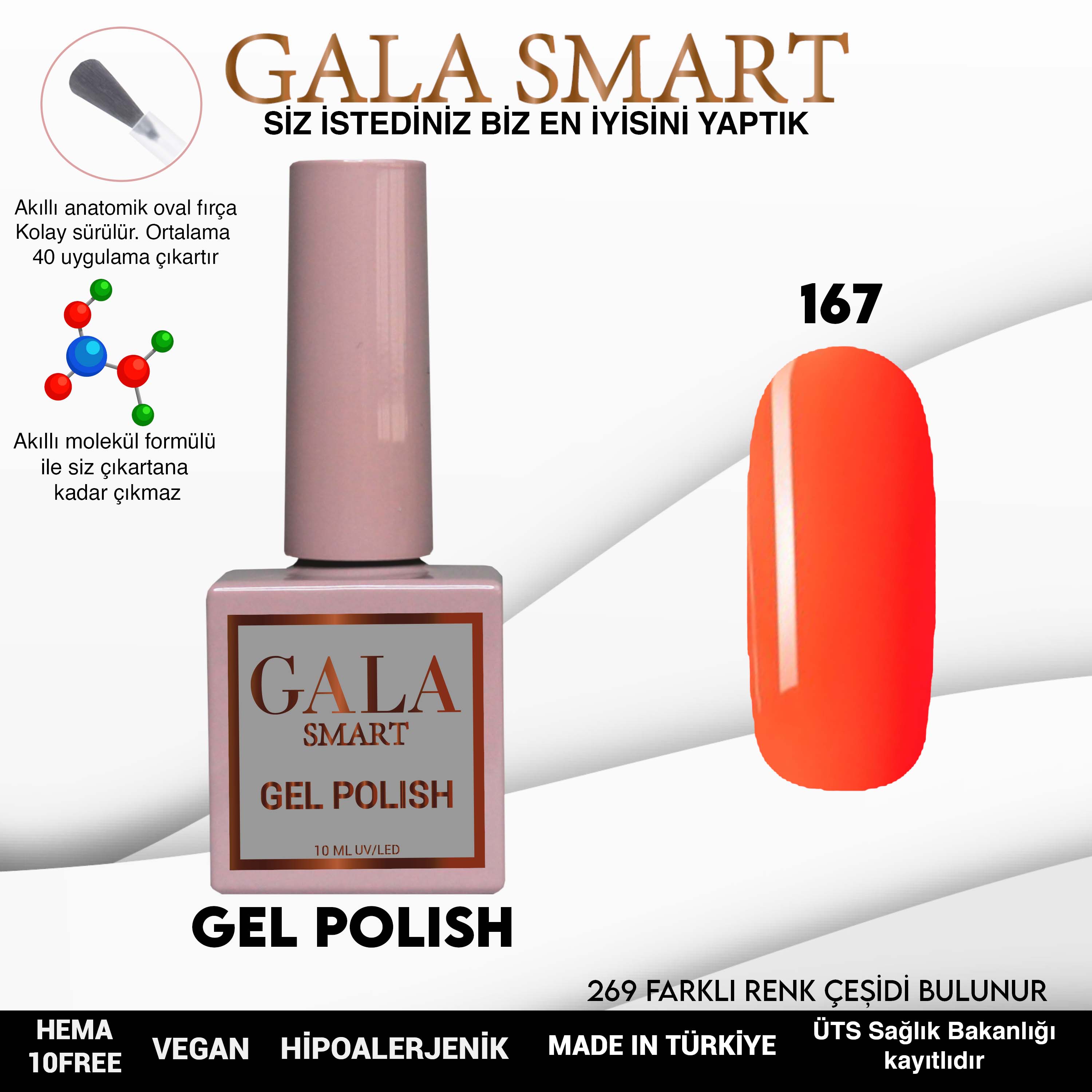 Gala Smart Kalıcı Oje Classic No:167