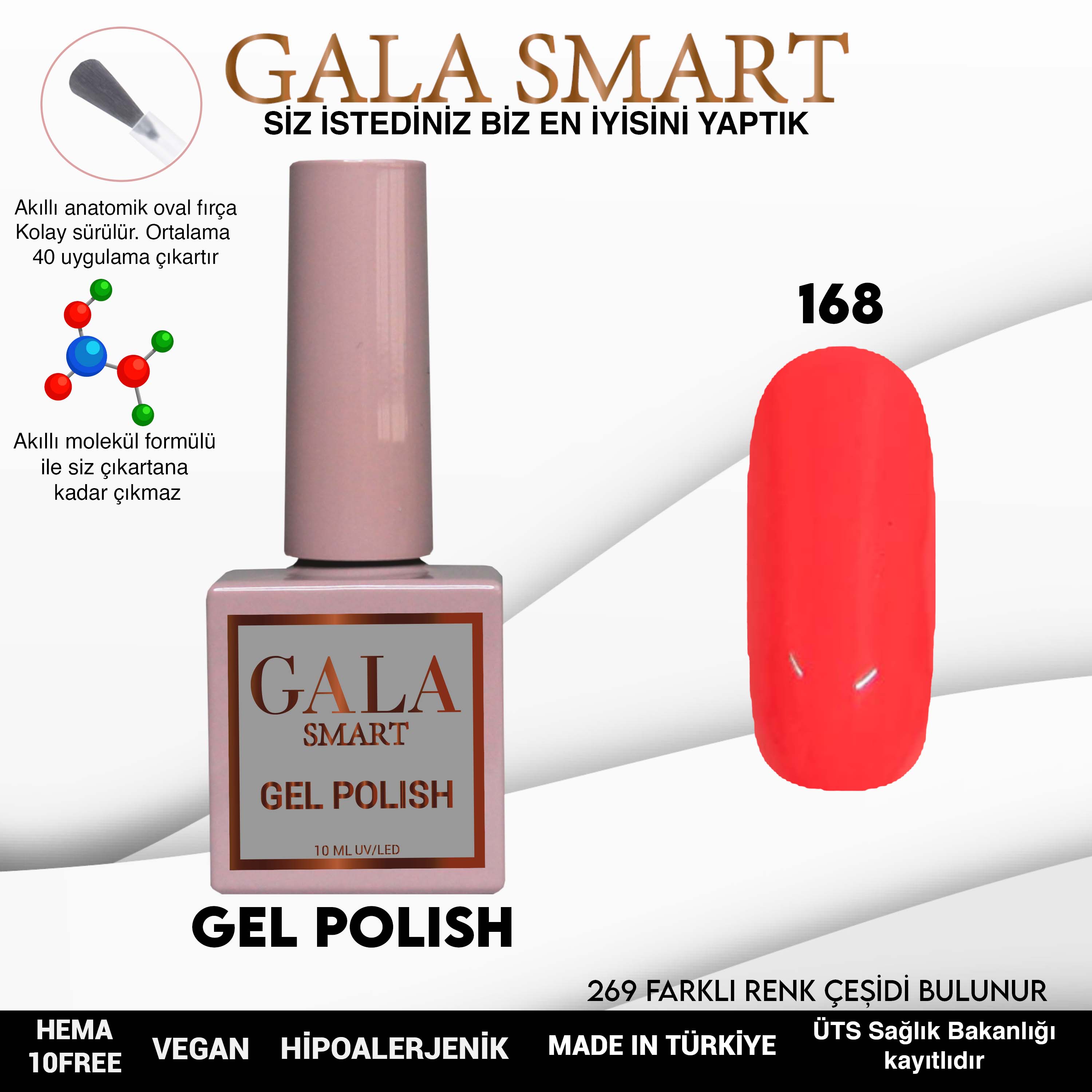 Gala Smart Kalıcı Oje Classic No:168