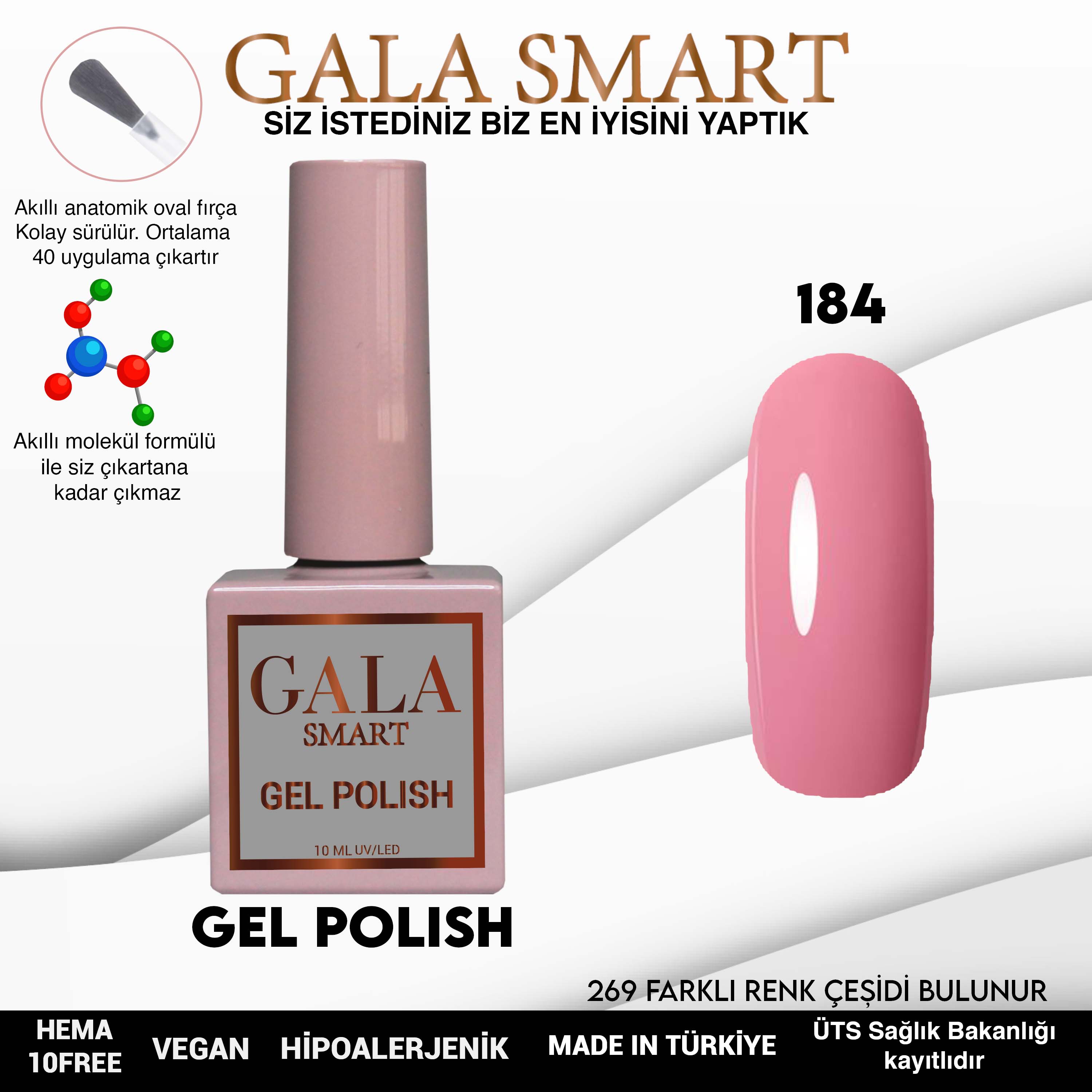 Gala Smart Kalıcı Oje Classic No:184