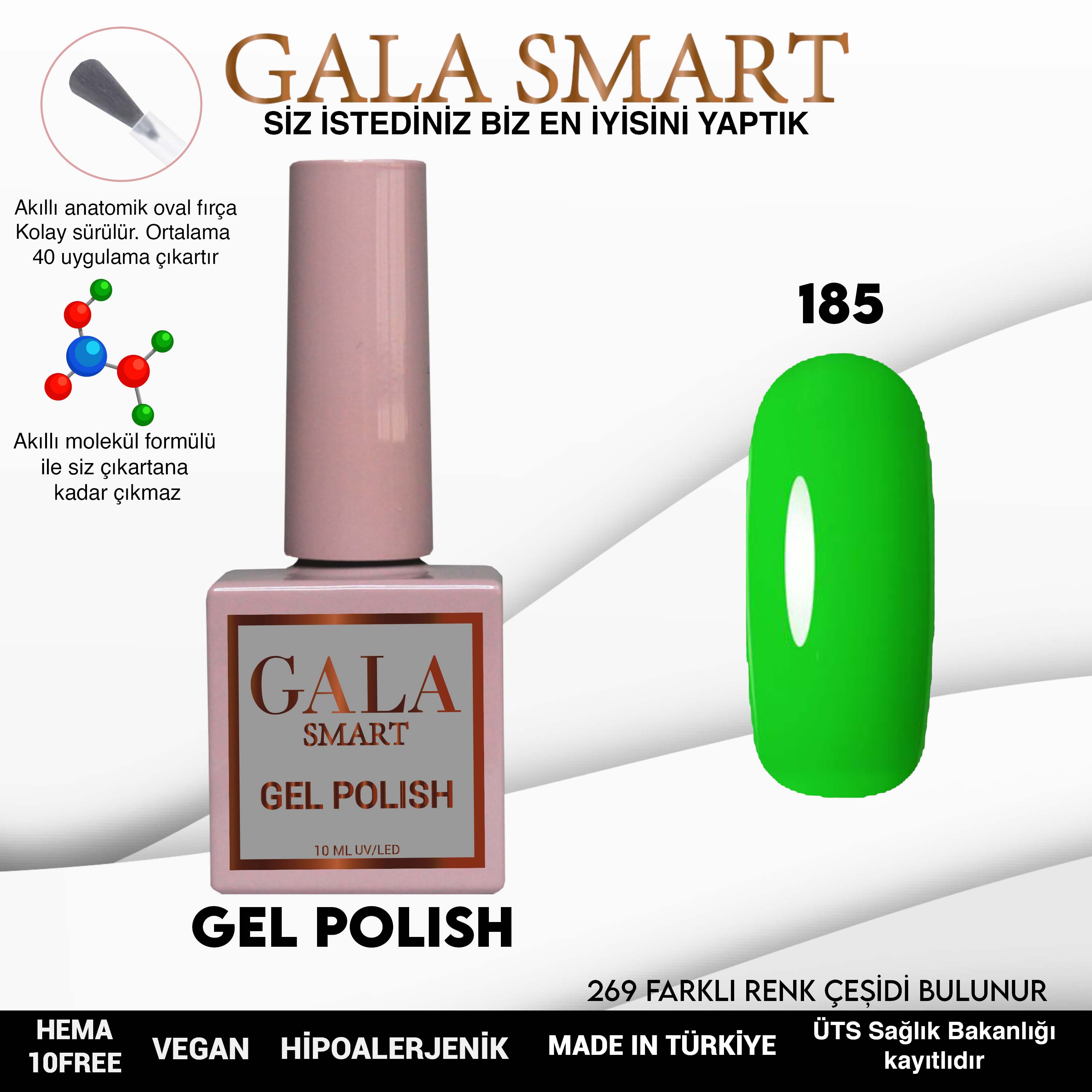 Gala Smart Kalıcı Oje Classic No:185