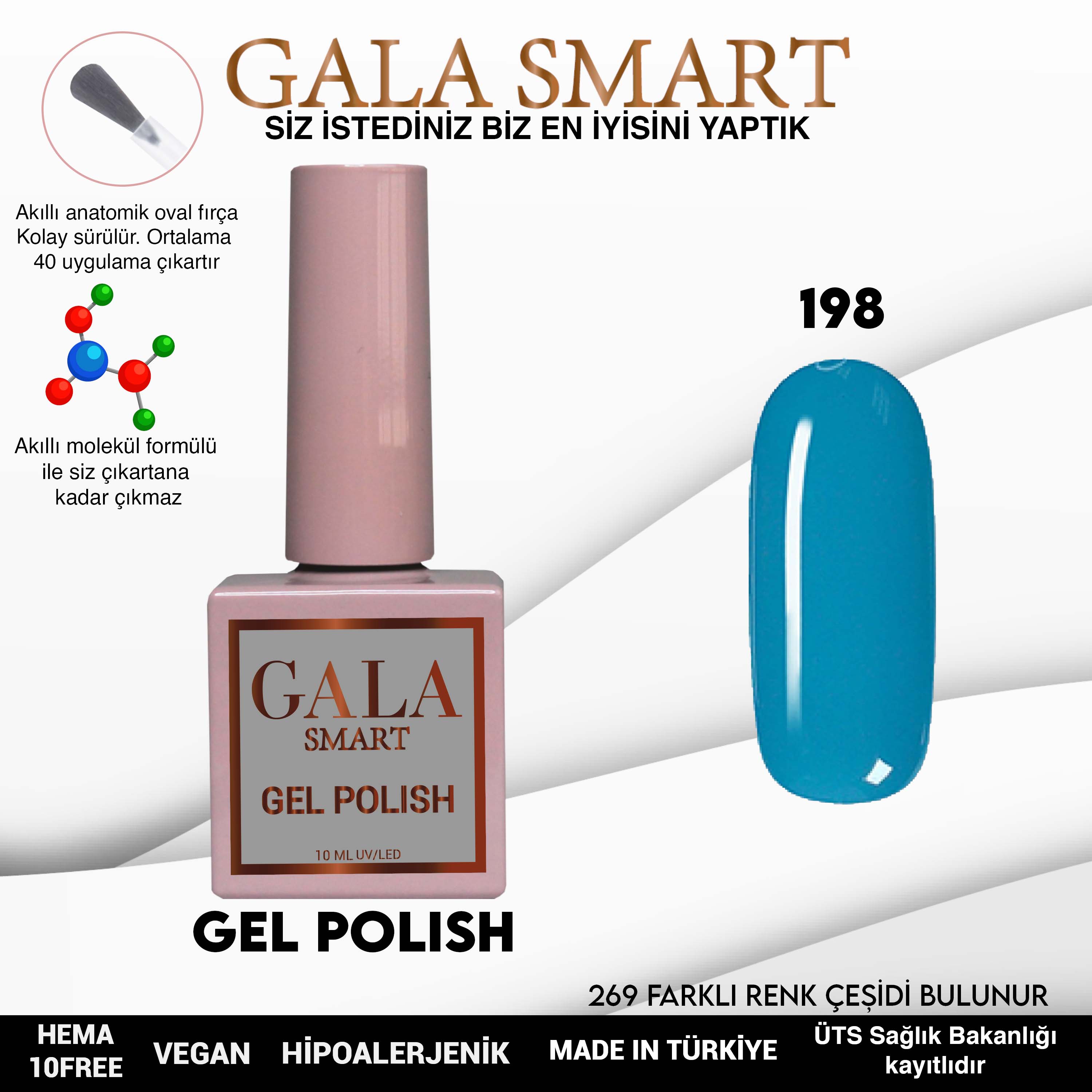 Gala Smart Kalıcı Oje Classic No:198