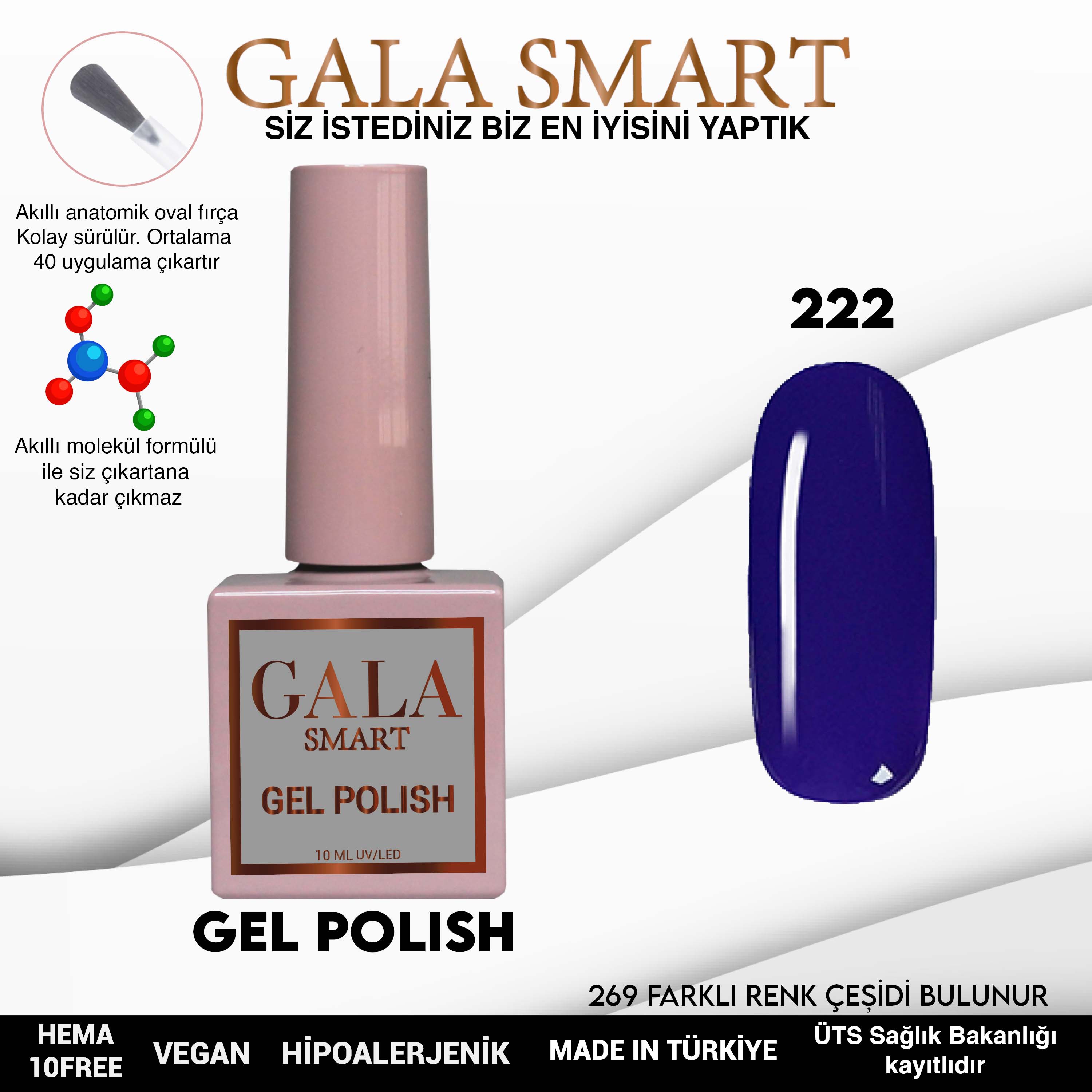 Gala Smart Kalıcı Oje Classic No:222