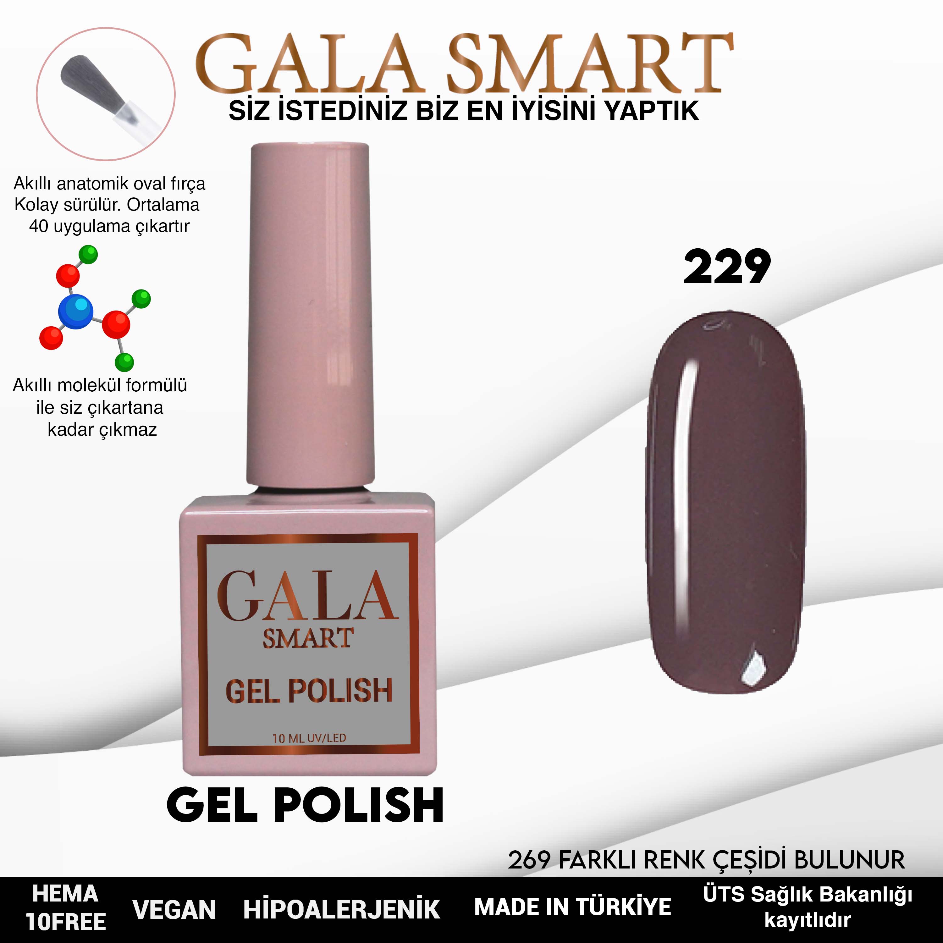 Gala Smart Kalıcı Oje Classic No:229