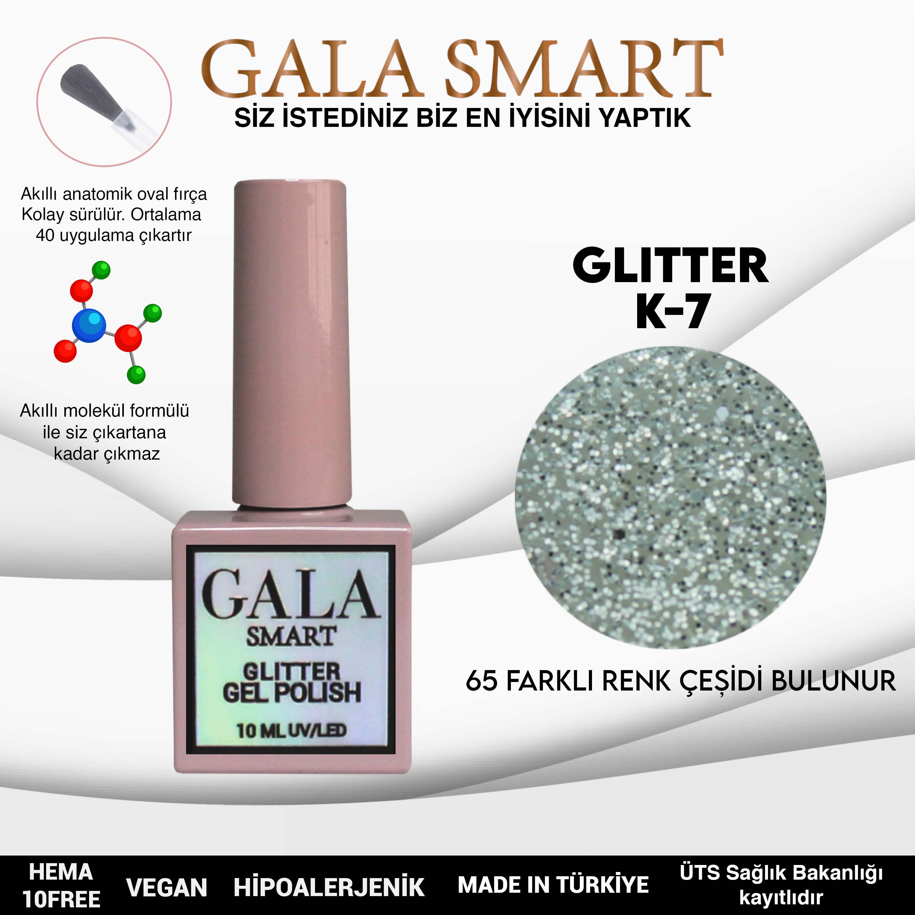 Gala Glitter Kalıcı Oje NO:07